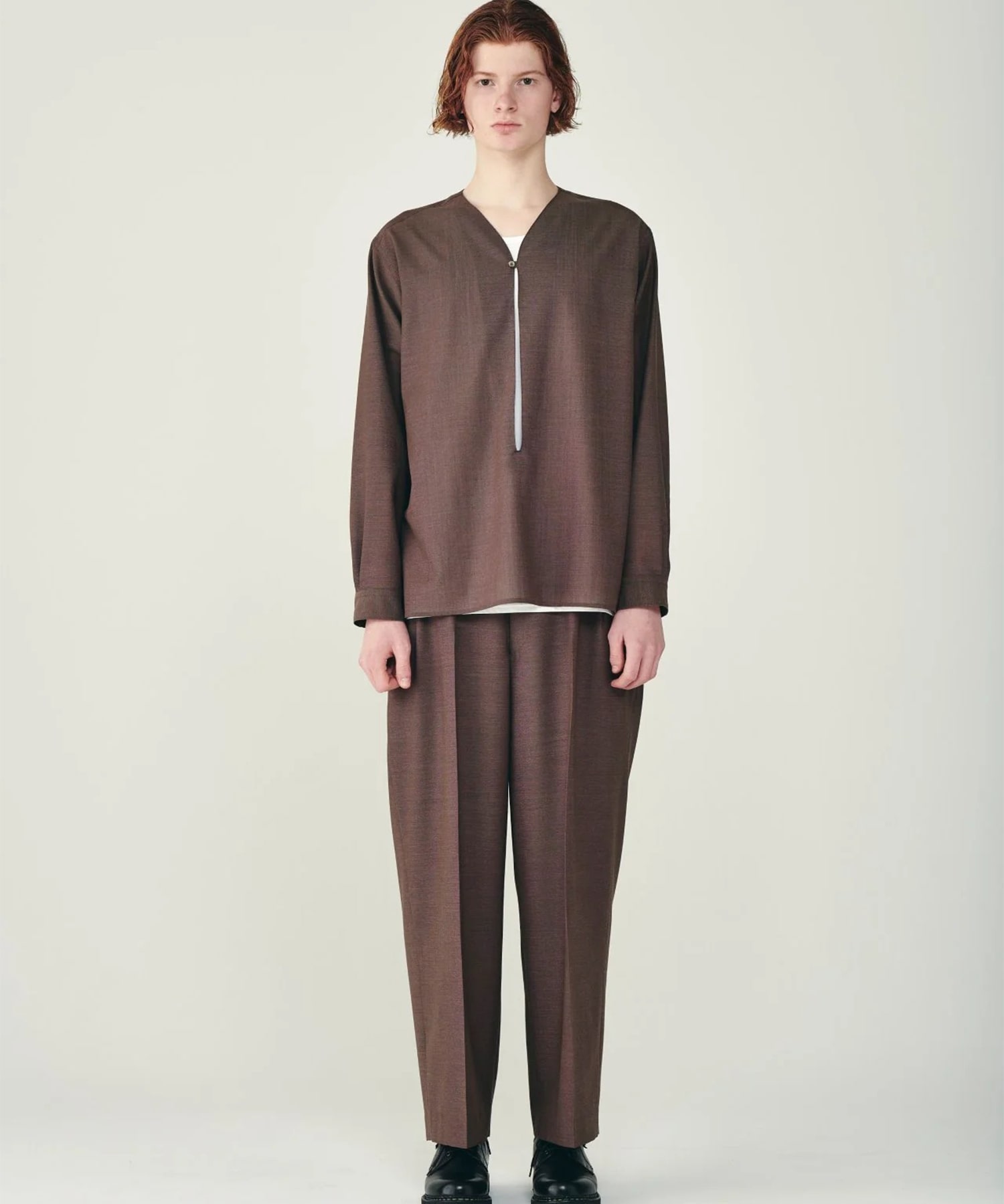 ONE TUCK WIDE TROUSERS 