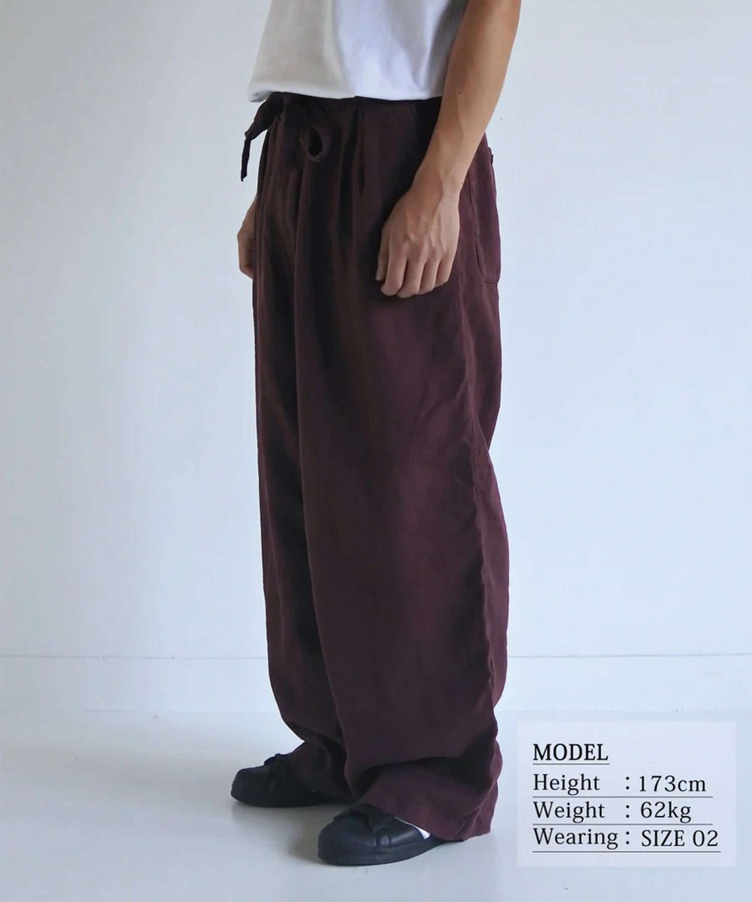 SULFUR DYED LINEN WIDE EASY PANTS ANACHRONORM