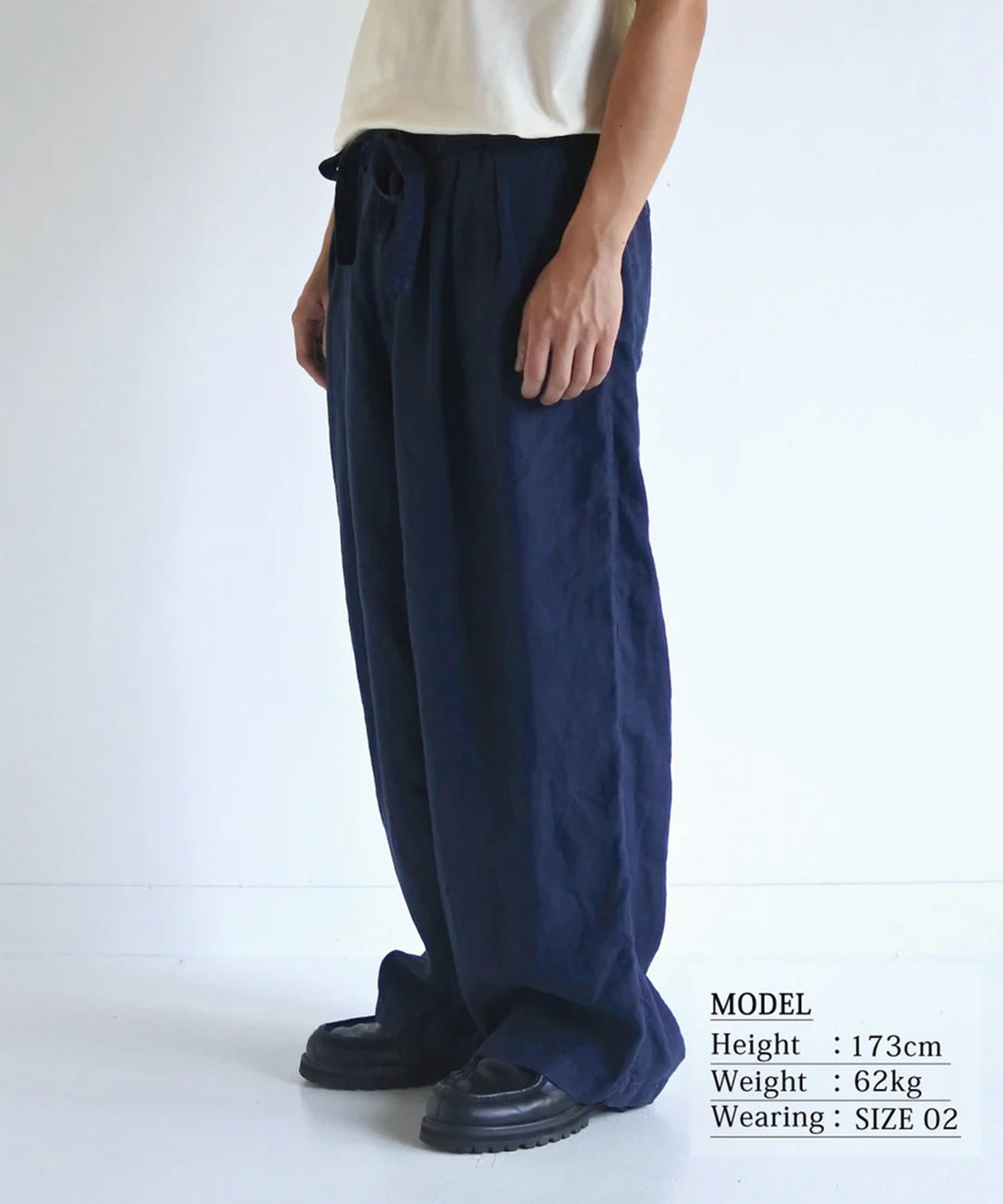 SULFUR DYED LINEN WIDE EASY PANTS ANACHRONORM