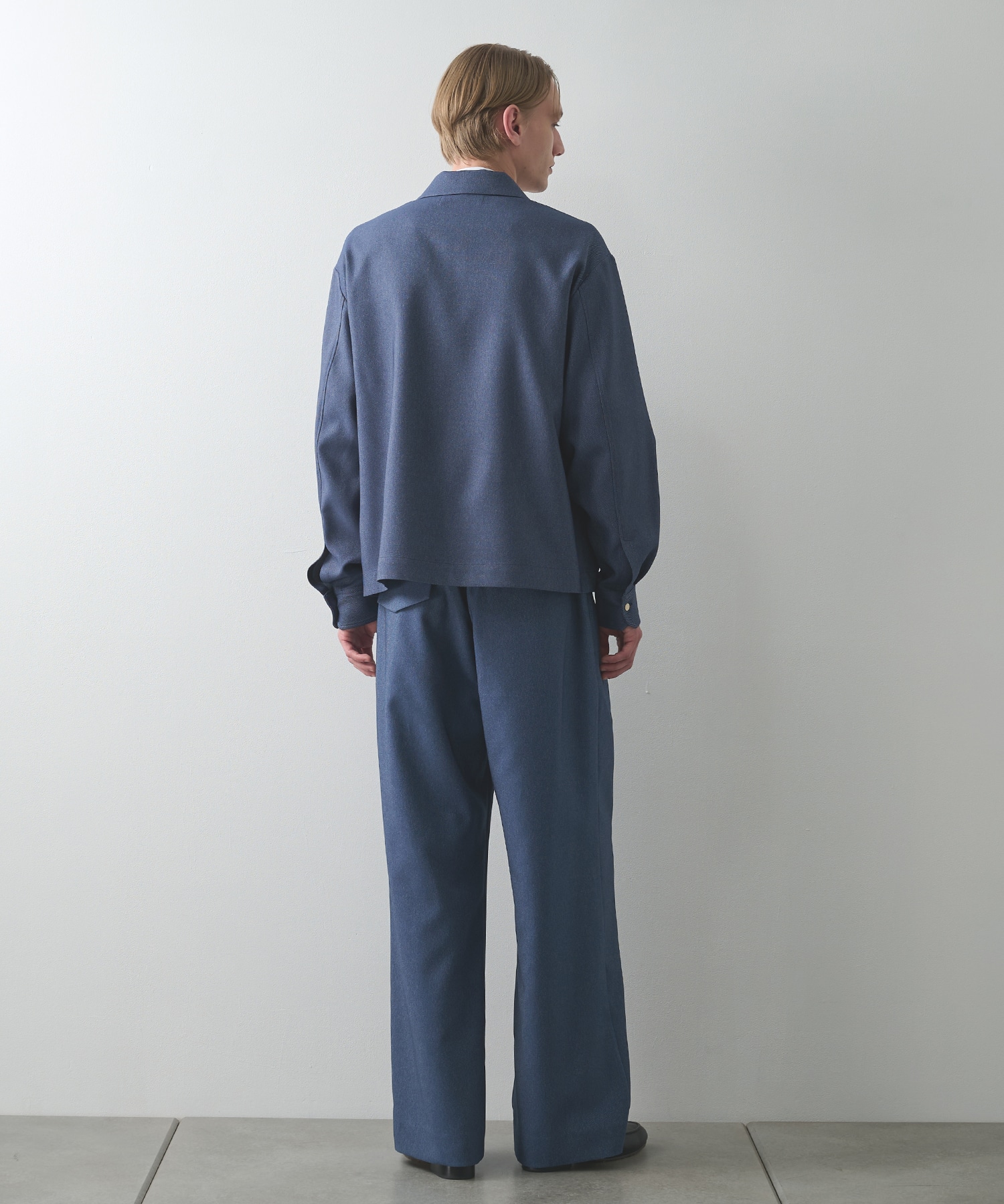 Faux Denim Button-Tab Pocket Zip Up Shirt CULLNI