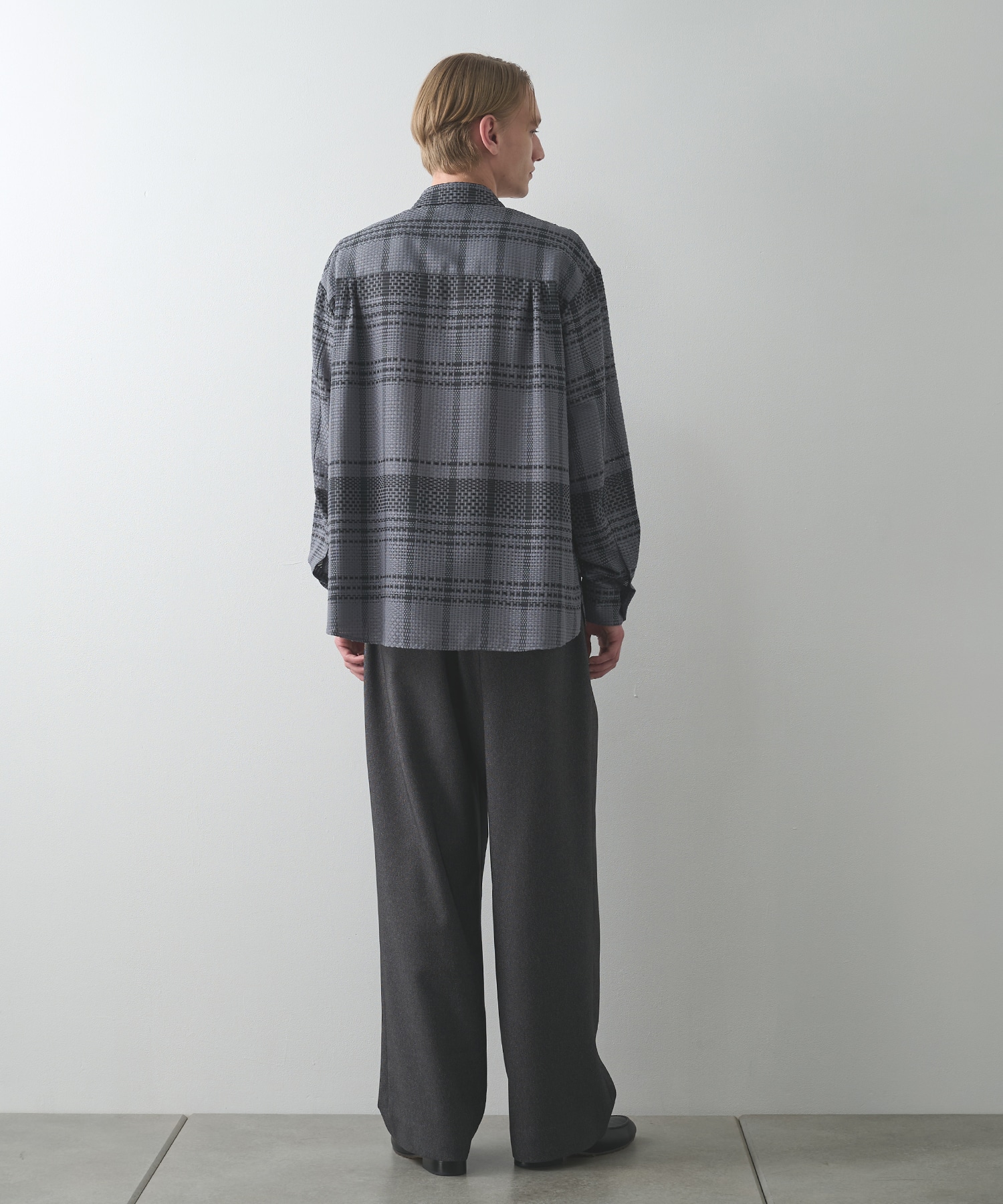 Sheer Tile Check Chin Tab Shirt CULLNI