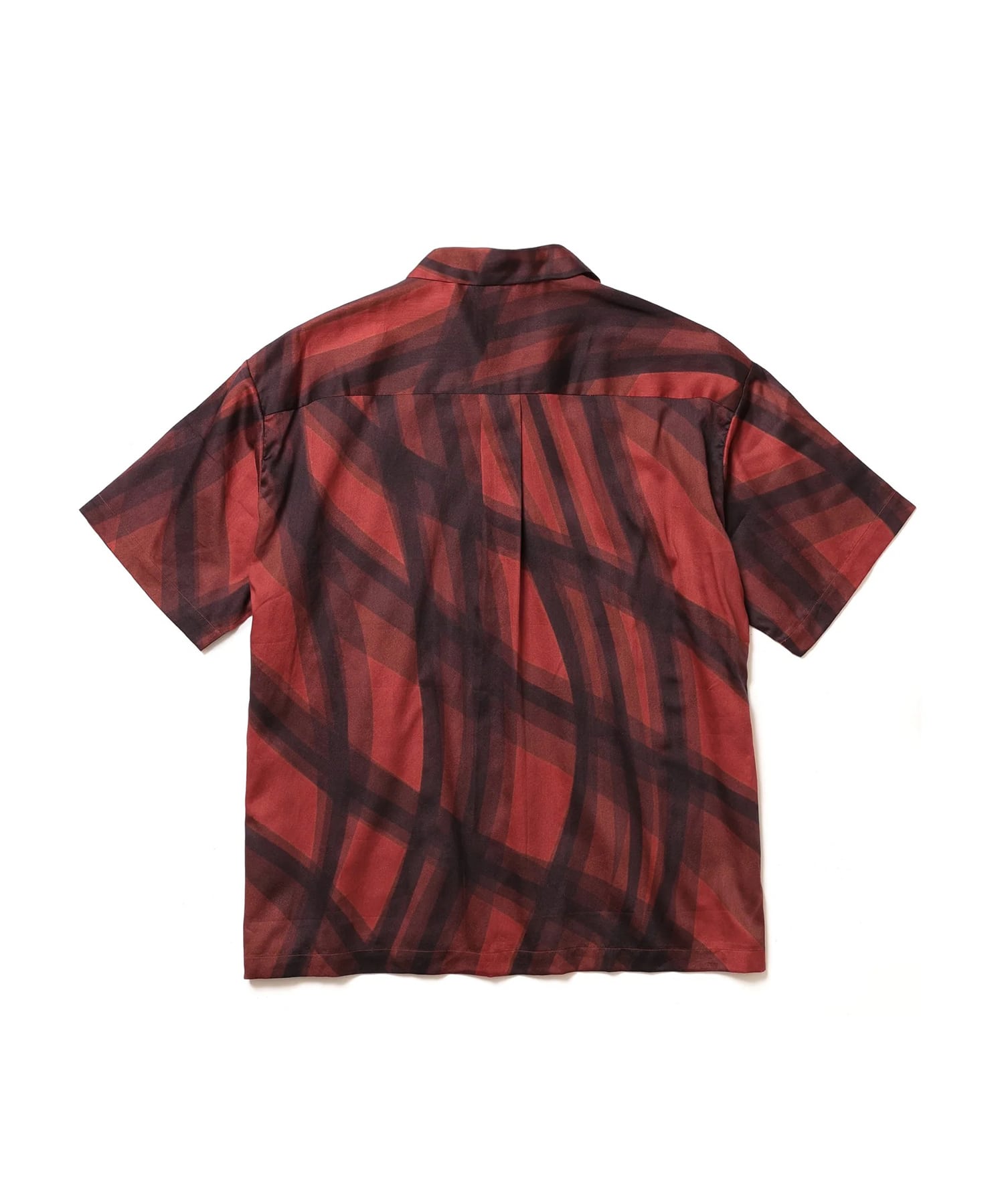 ABSTRACT CHECK /SHORT/S OPEN COLLAR SHIRT MR.OLIVE