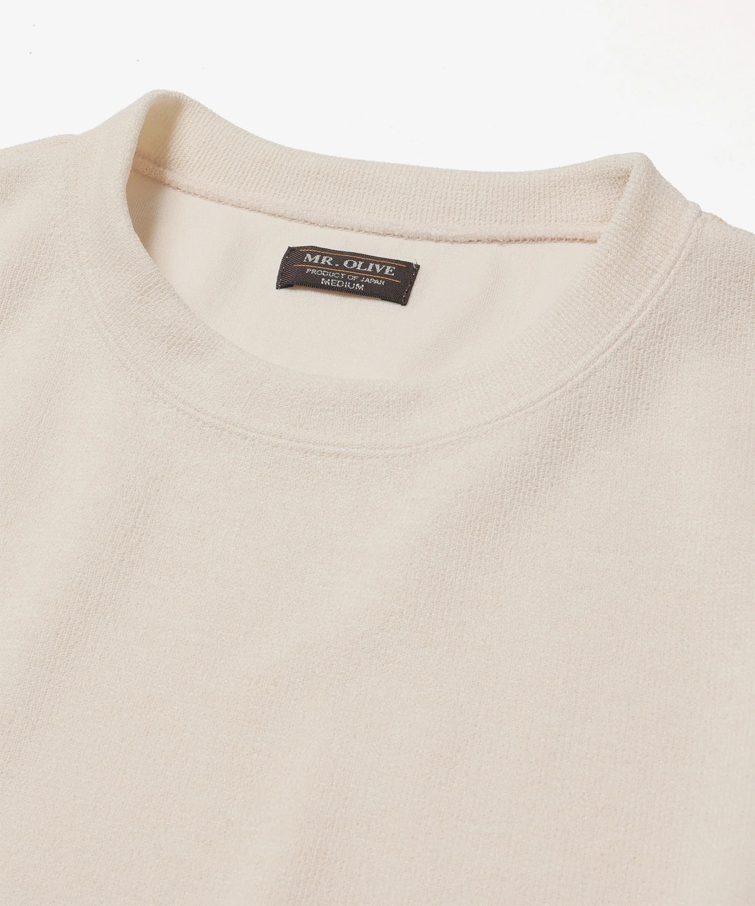 POLYESTER HEMP JERSEY  /CREW NECK T-SHIRT MR.OLIVE