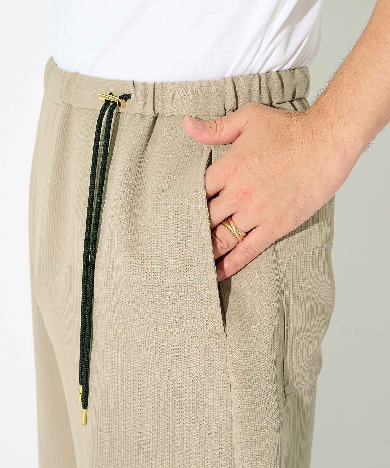 別注 Cord pique Drawstring Relaxed Pants CULLNI