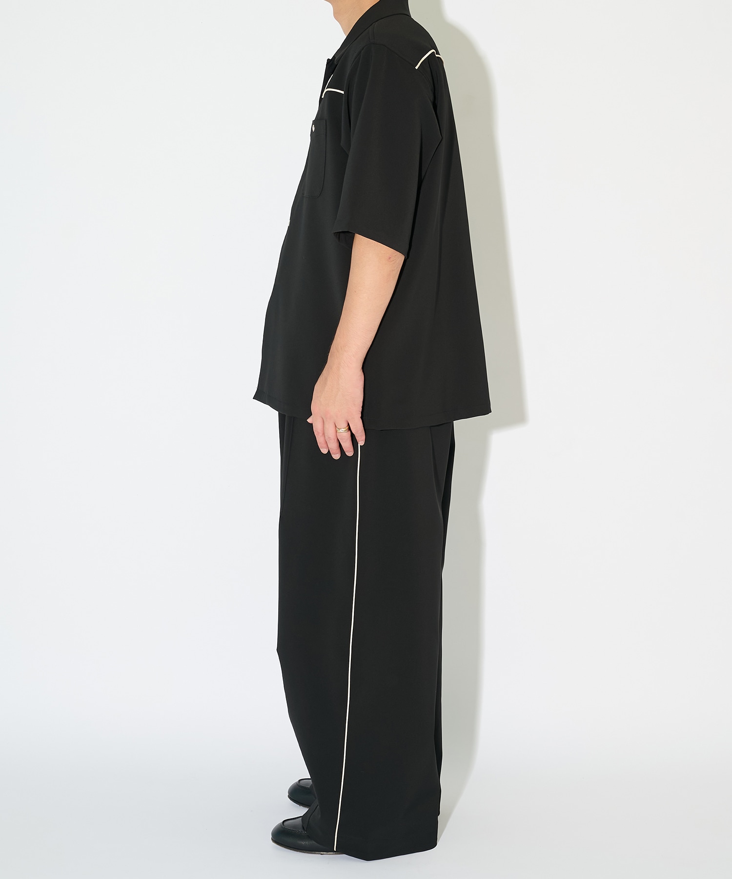 別注 Piping Cowboy One-Up S/S Shirt-Poly Double Cloth NEEDLES