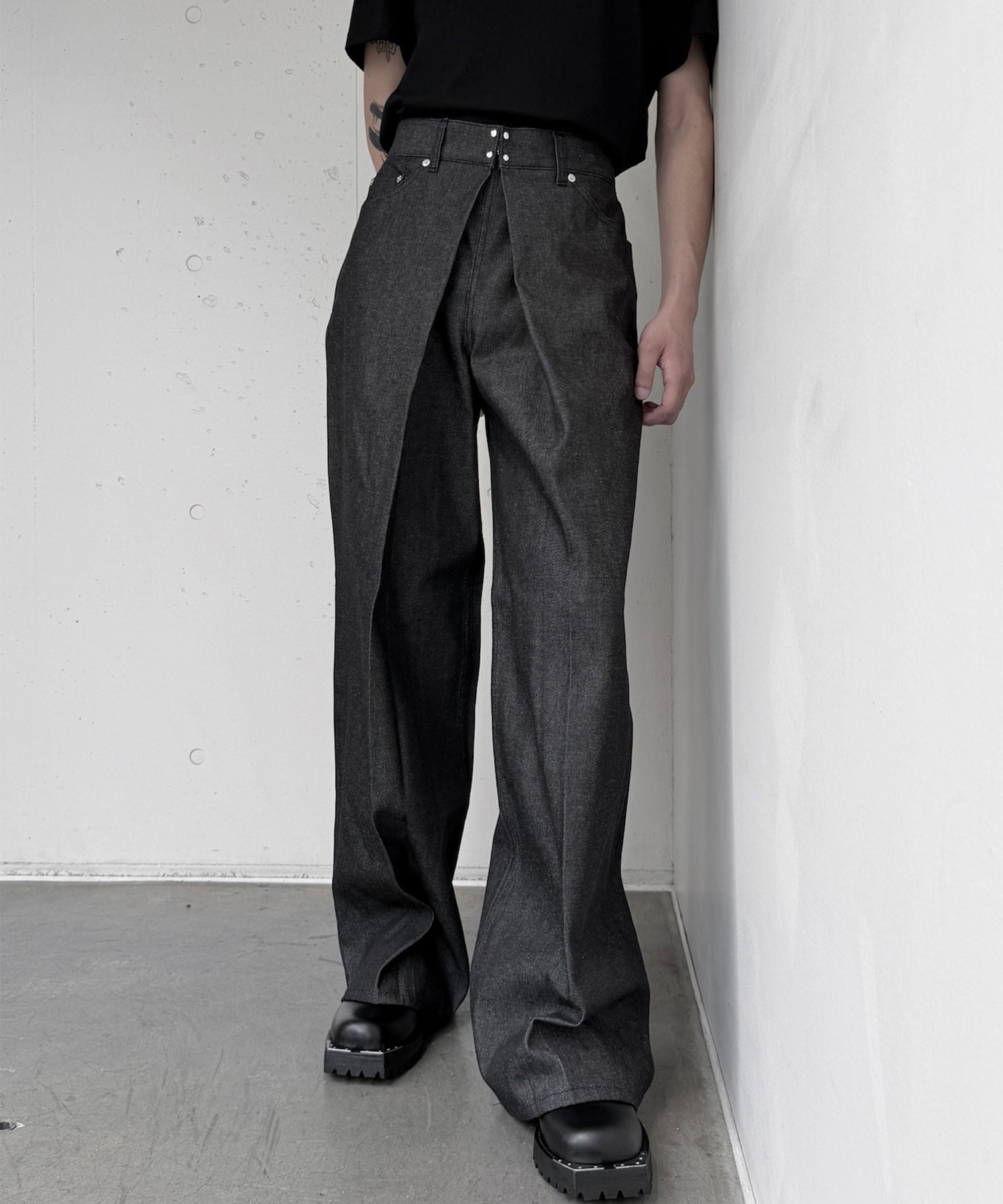 RIGID DENIM WIDE PANTS (SHORT LENGTH) JOHN LAWRENCE SULLIVAN