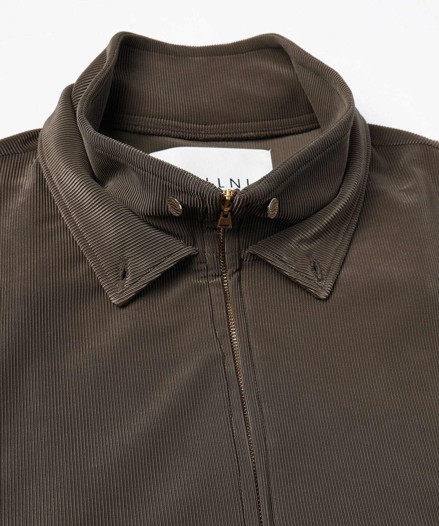 Stretch Fiber Cord Pique Layered Collar Zip Up Blouson CULLNI