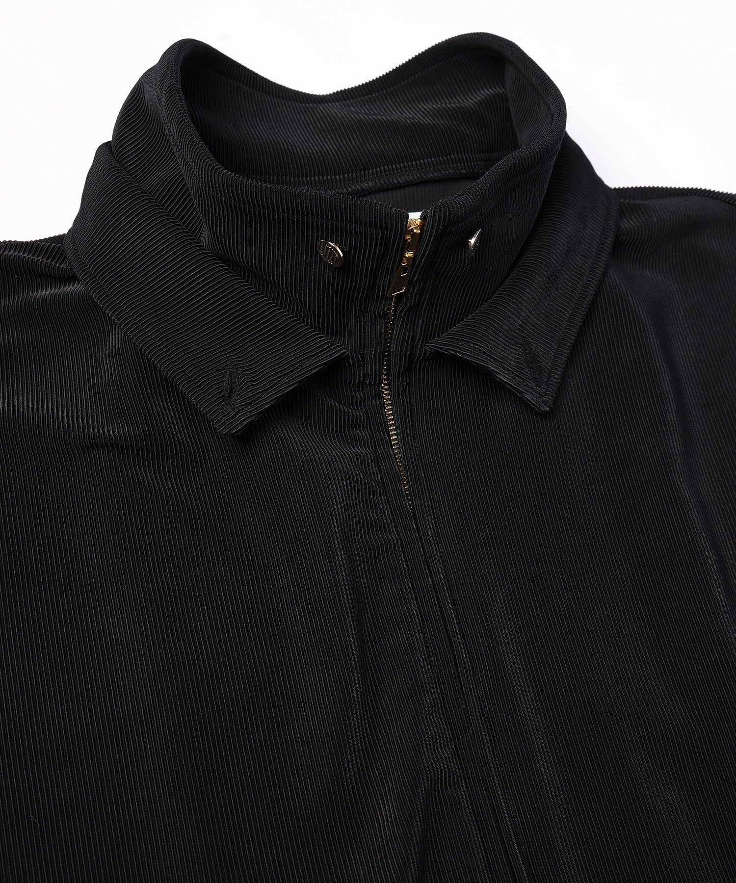 Stretch Fiber Cord Pique Layered Collar Zip Up Blouson CULLNI
