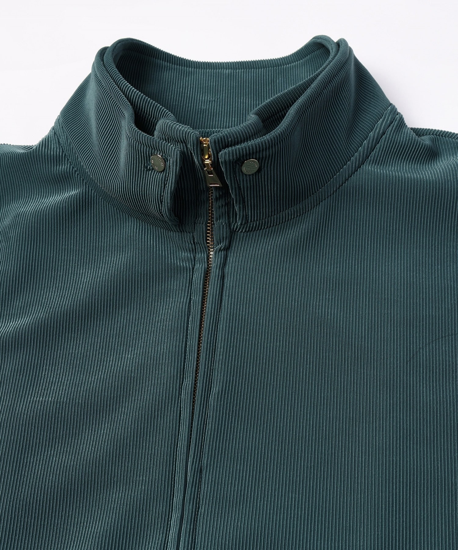 Stretch Fiber Cord Pique Layered Collar Zip Up Blouson CULLNI