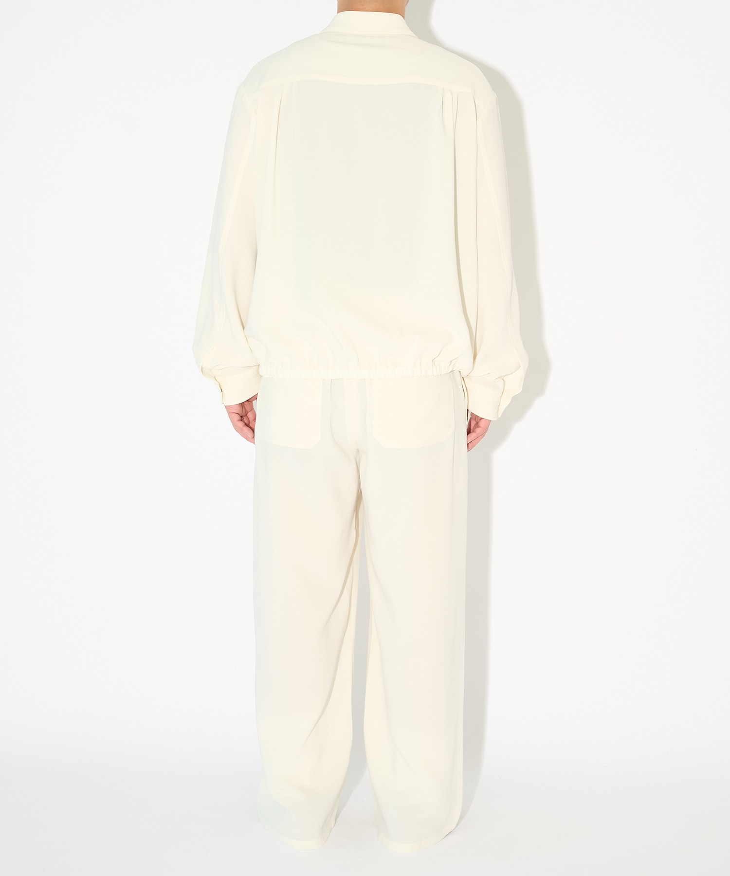 Triacetate Airy Cloth Long Sleeve Shirt Blouson CULLNI