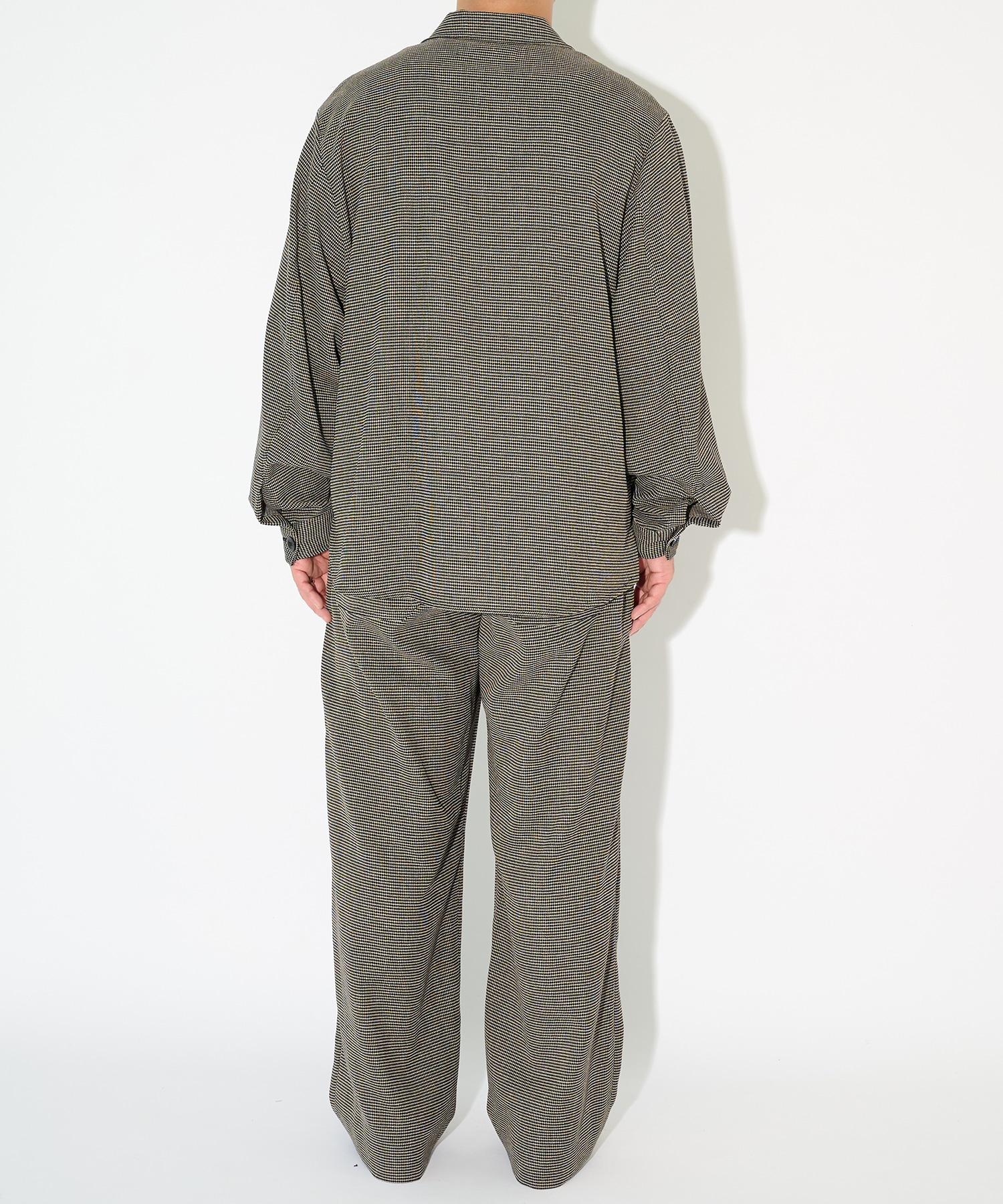 Mix Yarn Mesh Notched Lapel Shirt Blouson CULLNI