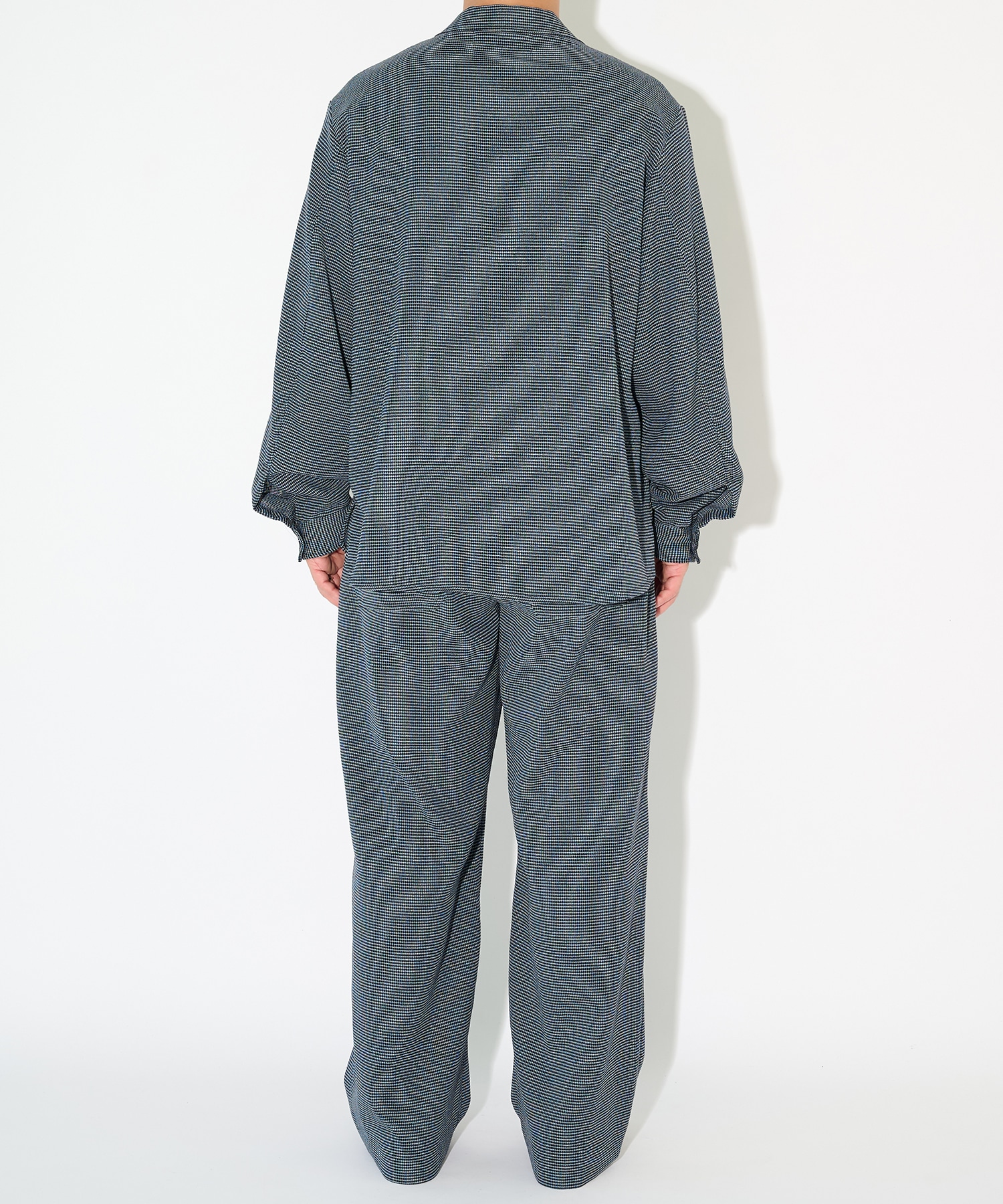 Mix Yarn Mesh Notched Lapel Shirt Blouson CULLNI