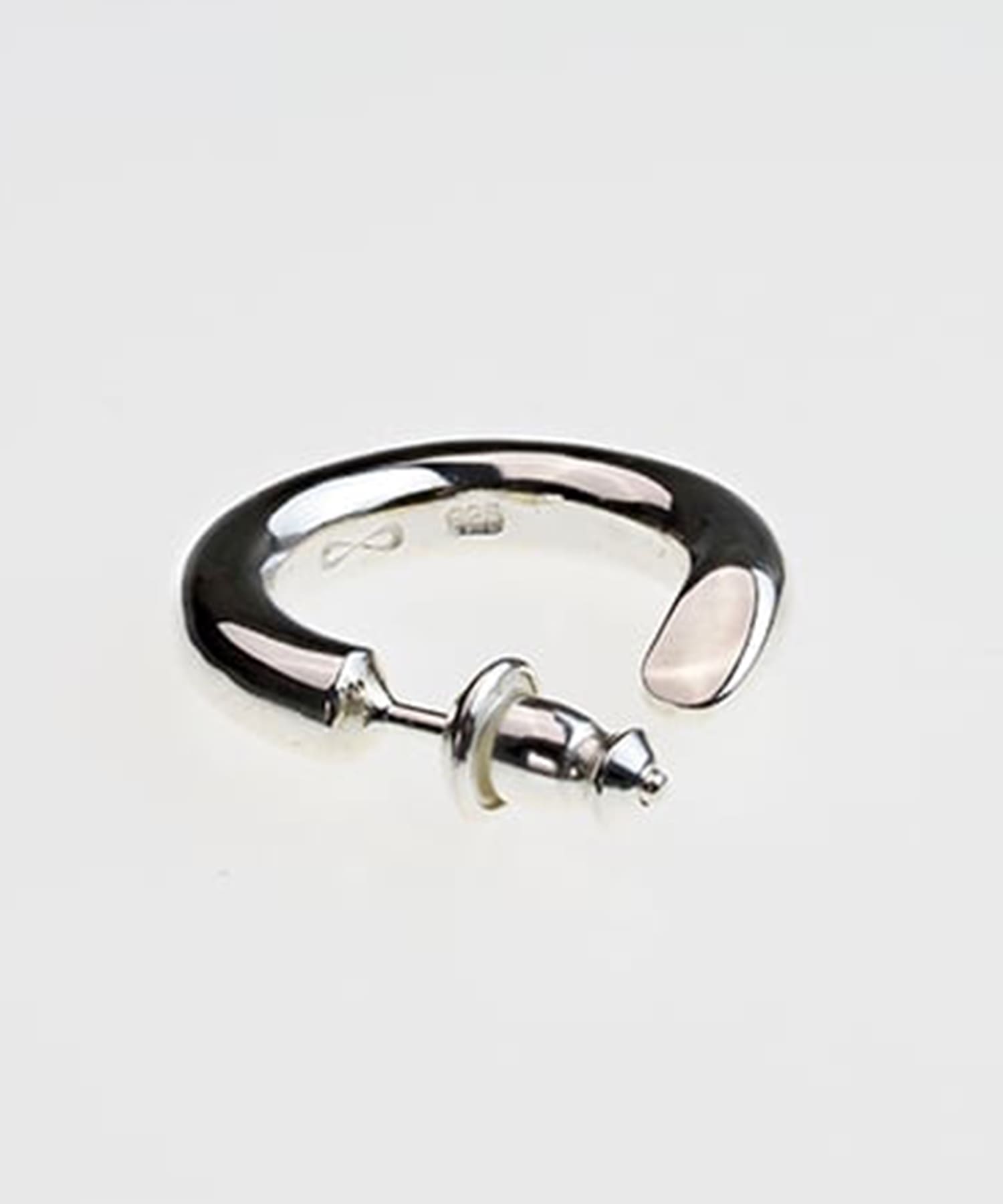 PI-001 Round earring (Small)　線径3.5mm (右耳用) WAKAN SILVER SMITH