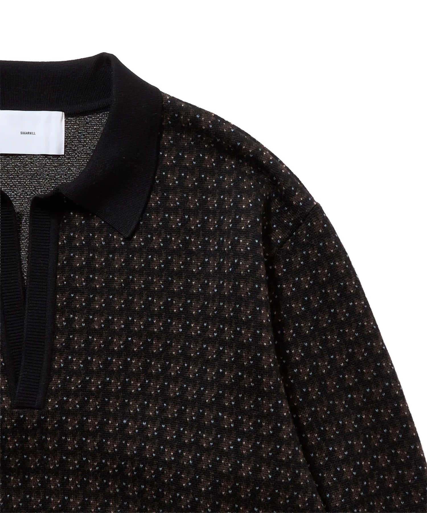 JACQUARD KNIT POLO SUGARHILL