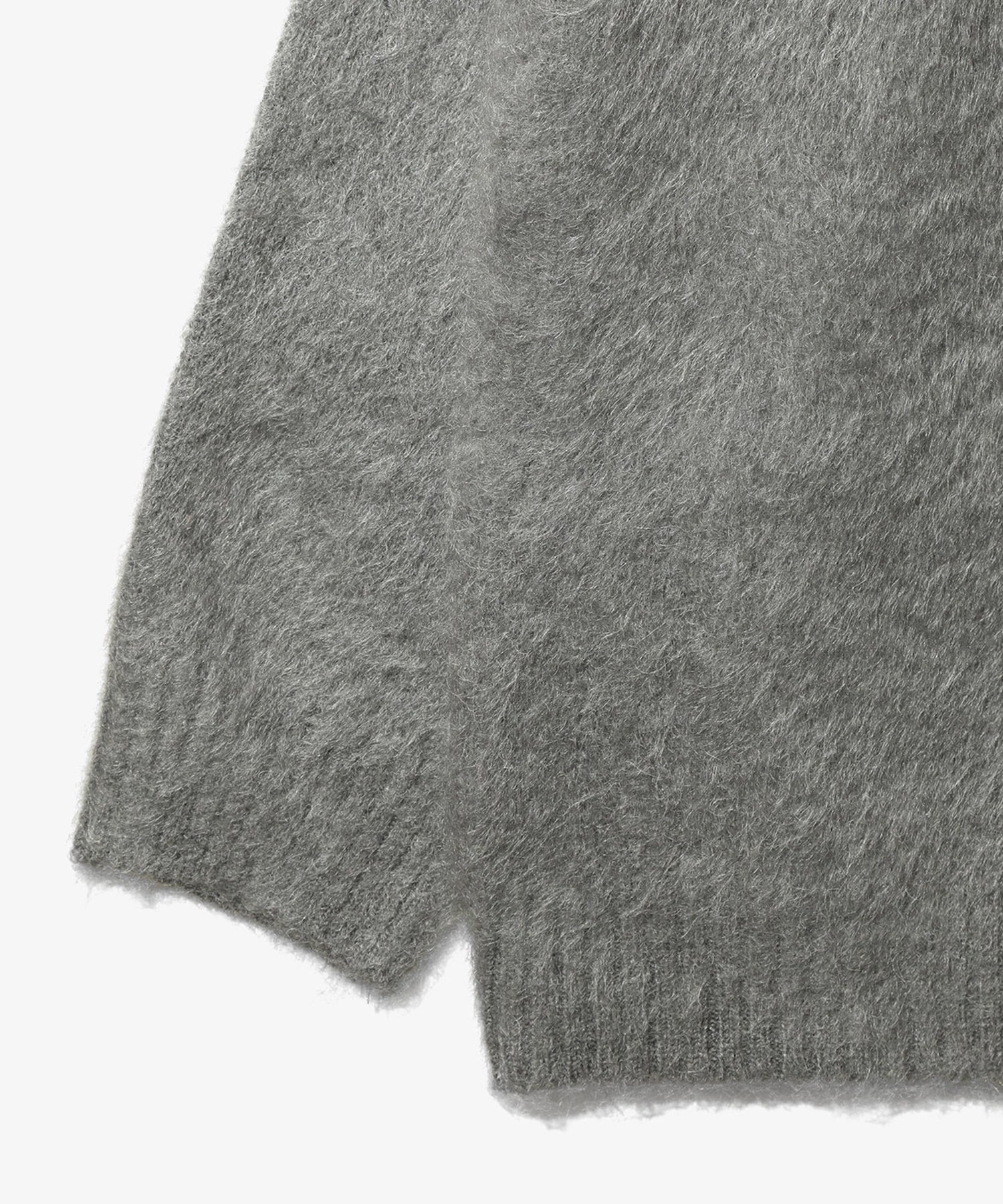 Mohair Crew Neck Cardigan - Solid NEEDLES