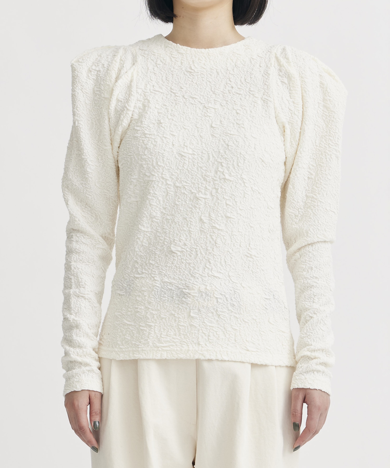 Mutton Sleeve Stretch Lace Top STUDIOUS