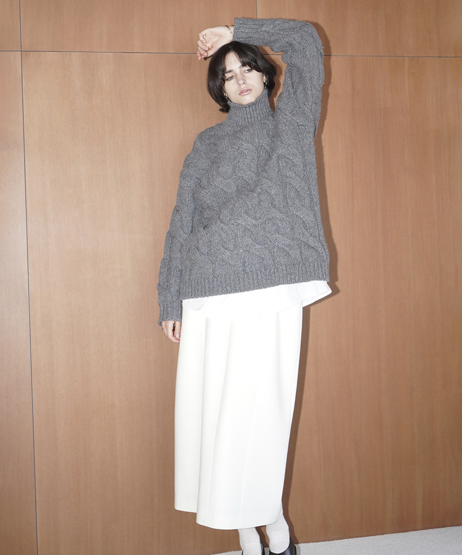 BIG CABLE OVER HAND KNIT TOPS CLANE