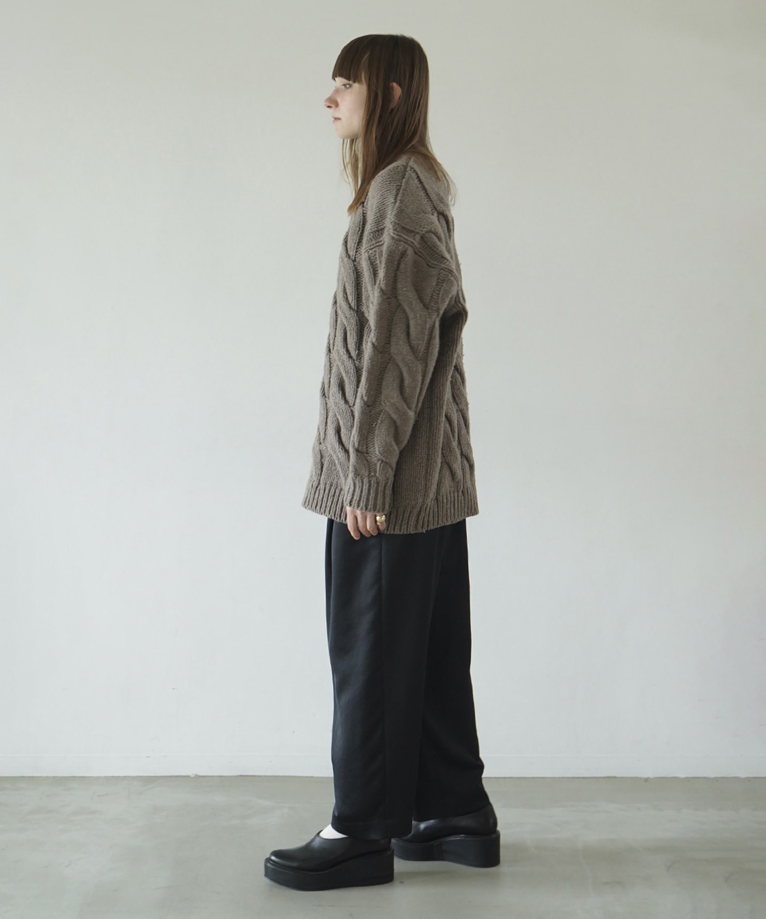 BIG CABLE OVER HAND KNIT TOPS CLANE