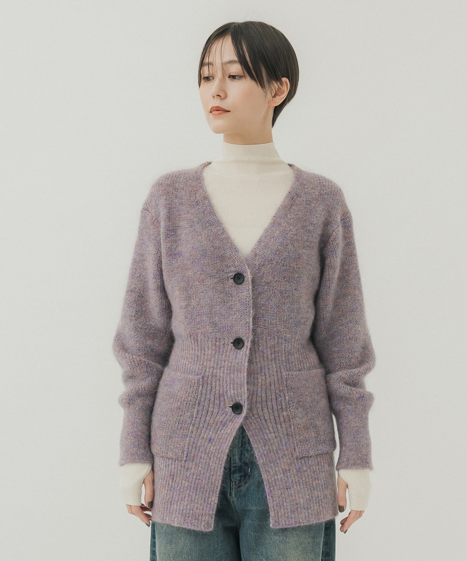 別注GRADIATION MOHAIR CARDIGAN WRAPINKNOT