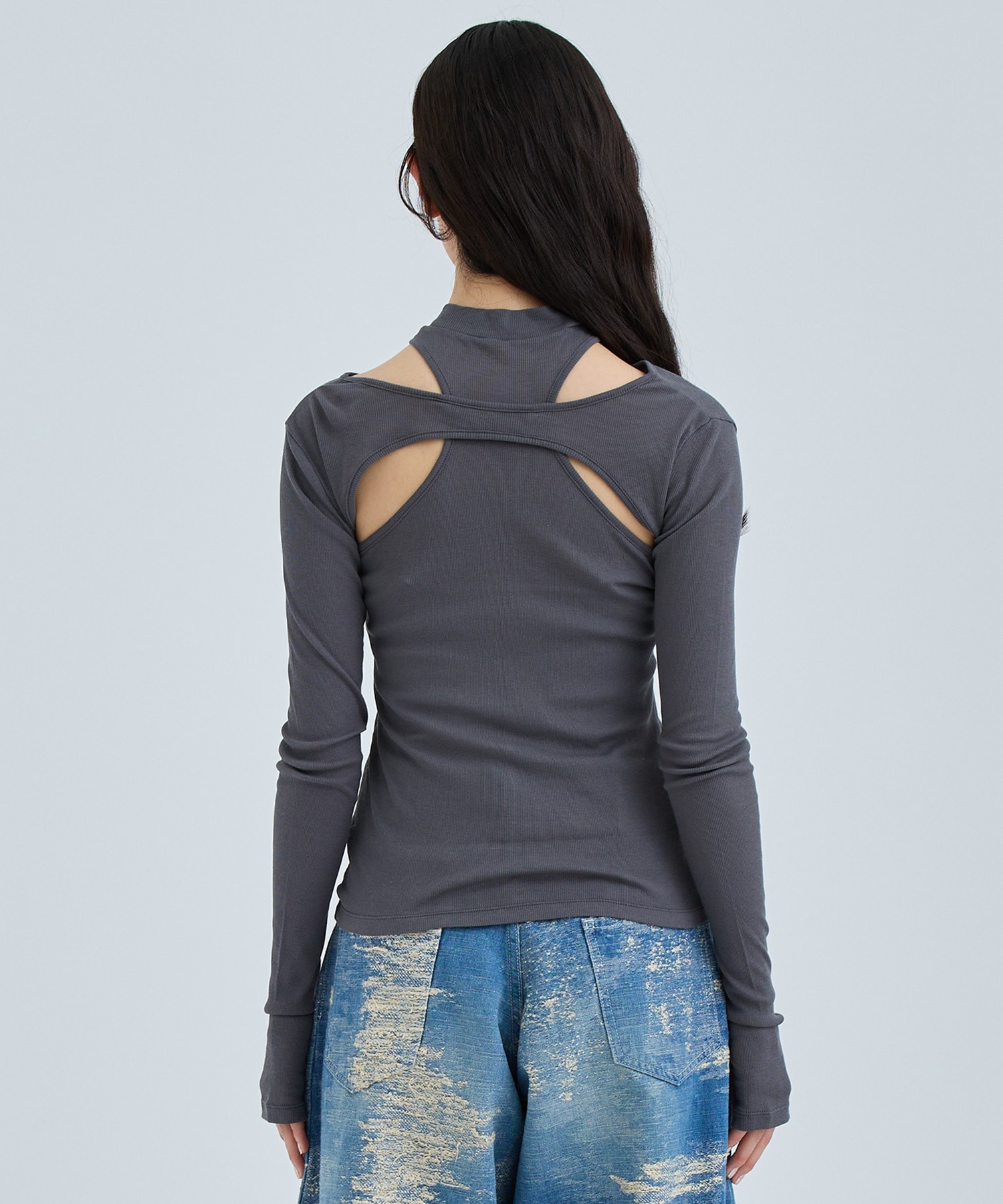 RIB LAYERED HI-NECK TOP JOHN LAWRENCE SULLIVAN