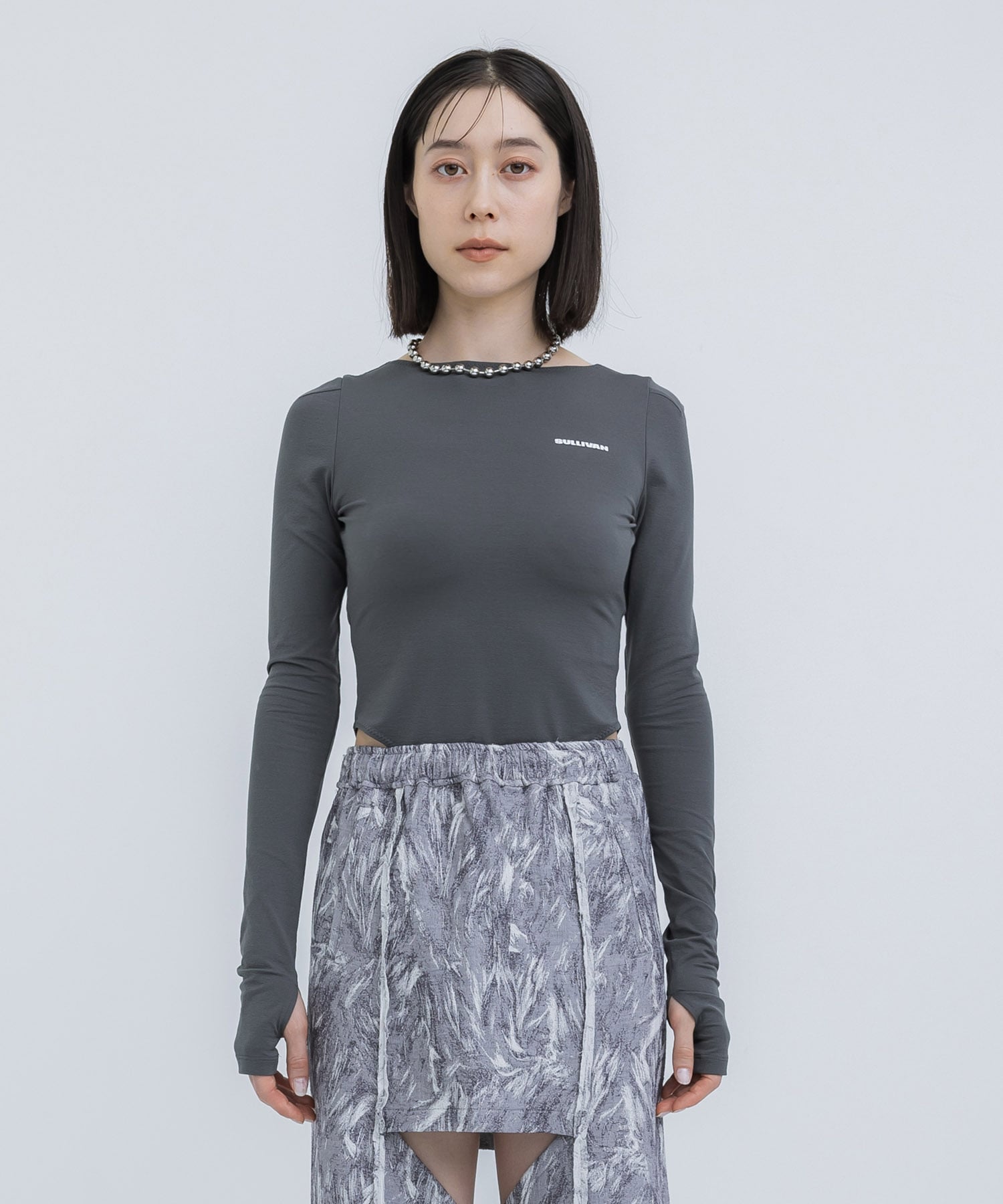 WRINKLED JERSEY BODY SUIT TOP JOHN LAWRENCE SULLIVAN