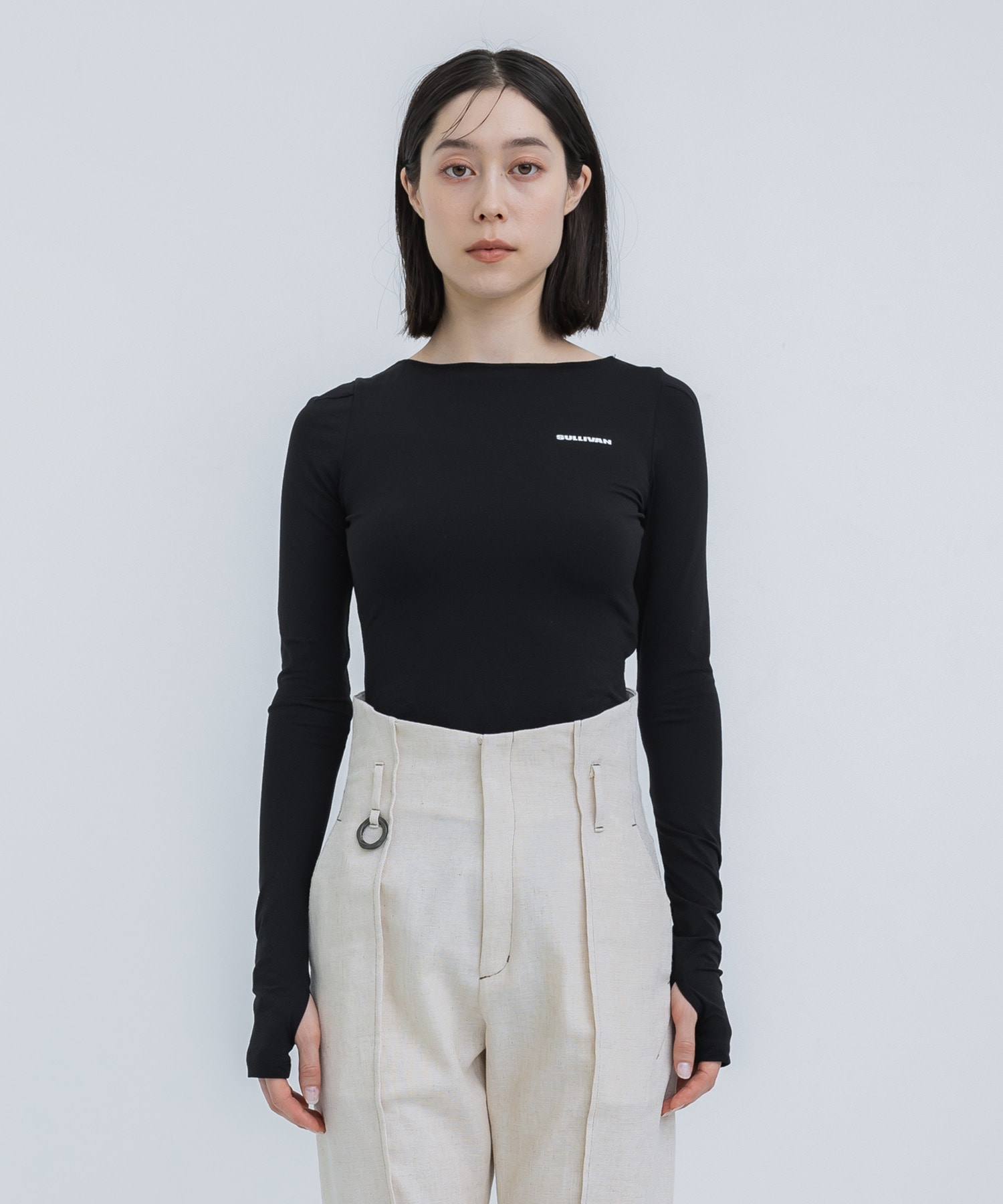 WRINKLED JERSEY BODY SUIT TOP JOHN LAWRENCE SULLIVAN