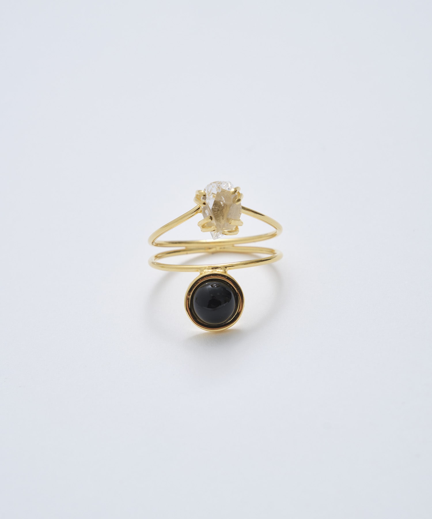 Harkimer quarts double ring ±BALANCE