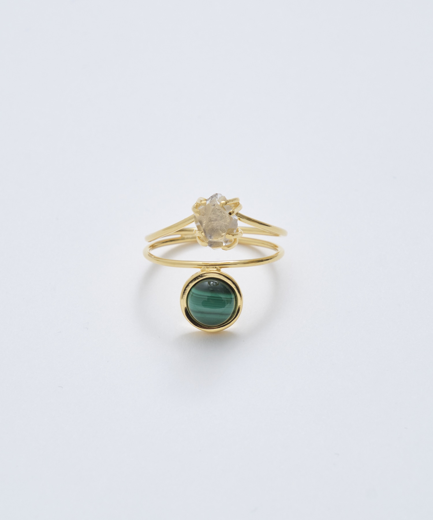 Harkimer quarts double ring ±BALANCE