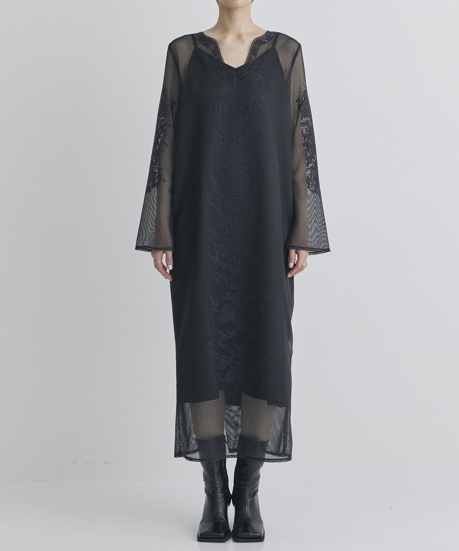 FLORA EMBROIDERY MESH DRESS AMERI