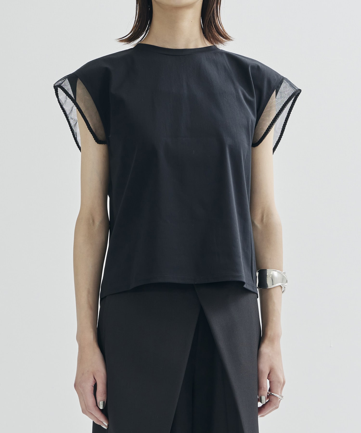 別注China ribbon no sleeve T-shirt tanakadaisuke