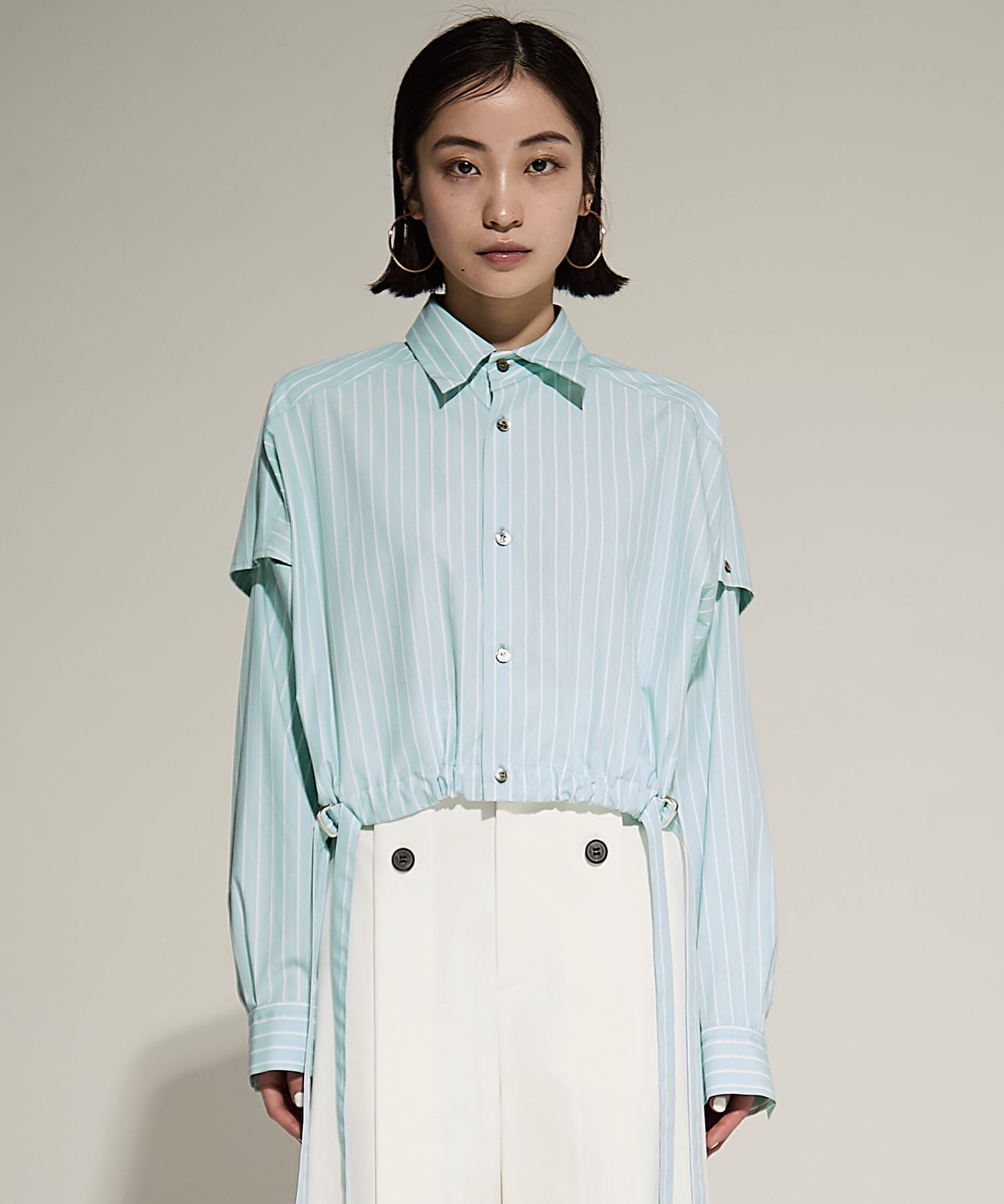 Double Belt Cropped Shirt UJOH