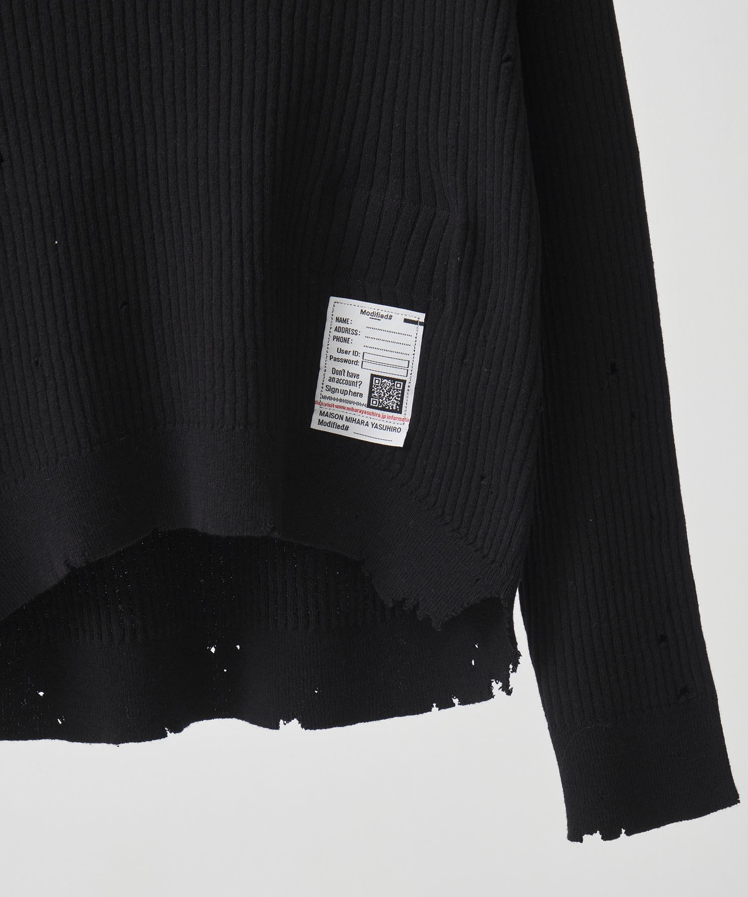 DISTRESSED KNIT PULLOVER Maison MIHARA YASUHIRO