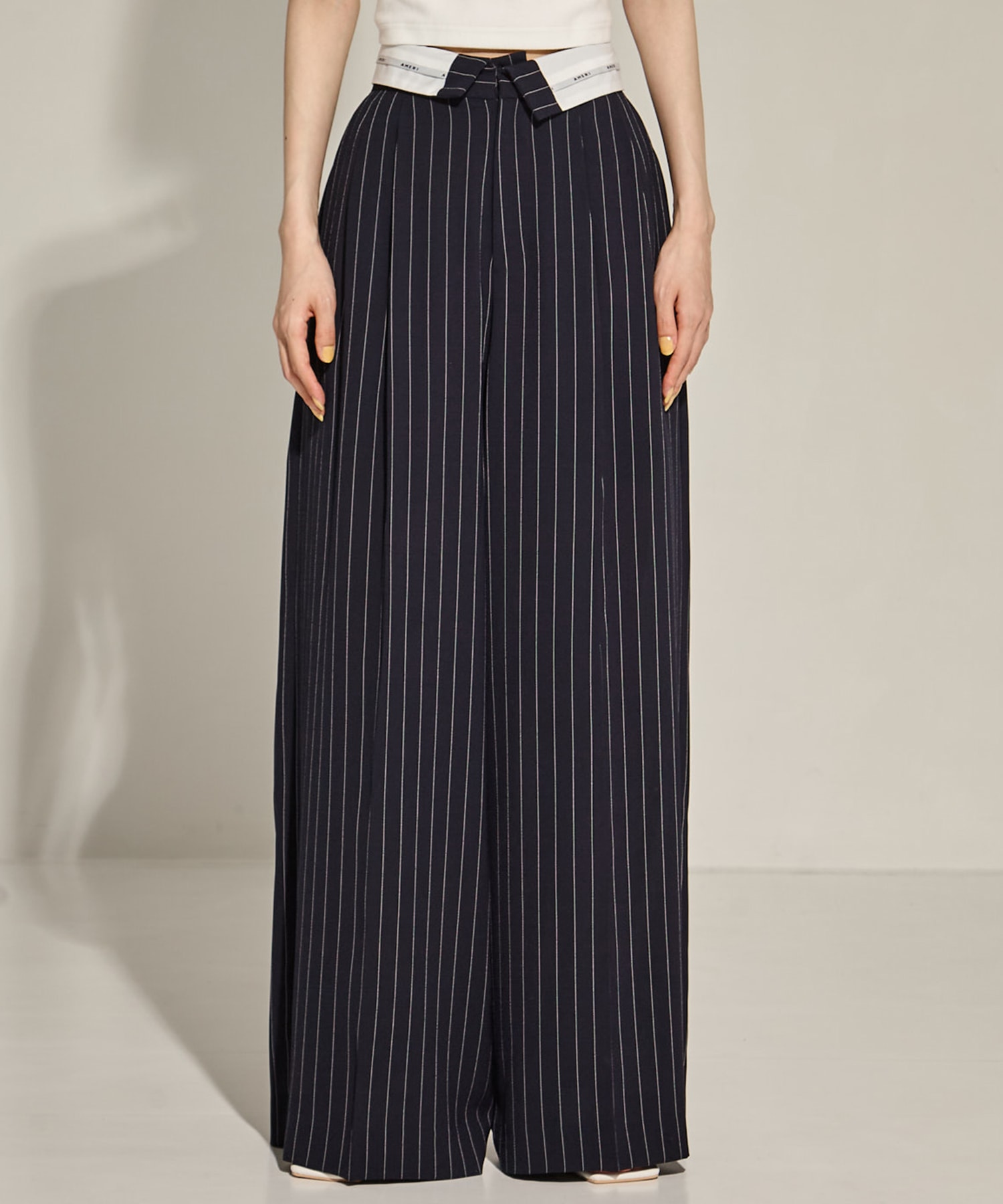 TURN BACK WATIST WIDE PANTS AMERI