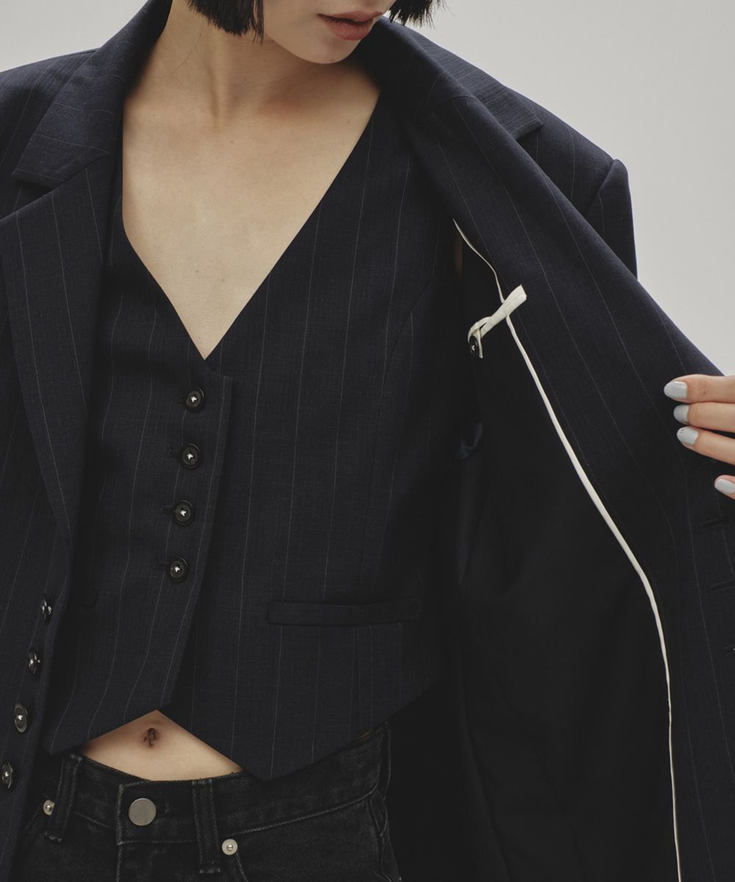 Stripe Over Jacket TODAYFUL
