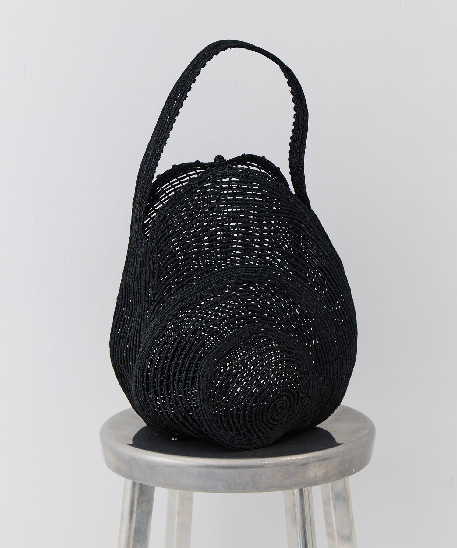 Cording Embroidery Round Shape Bag Mame Kurogouchi