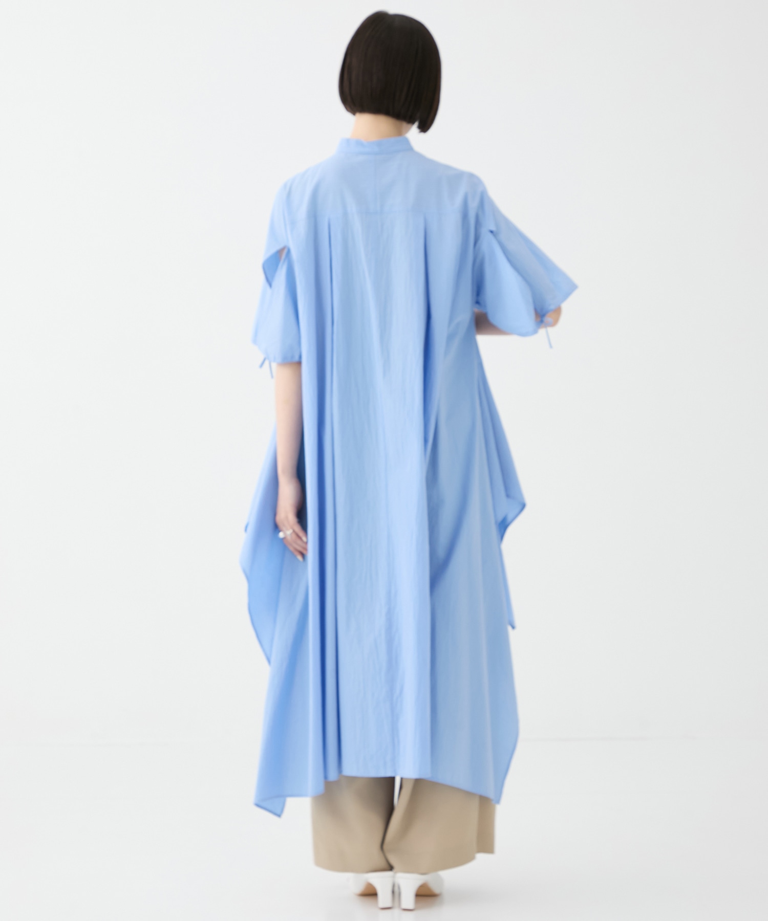 別注Coボイルサッカーケープスリーブシャツ FEMMENT