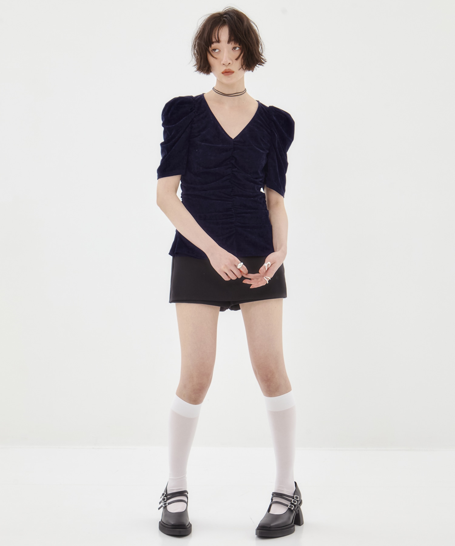 別注VELOUR GATHERD TOP FETICO