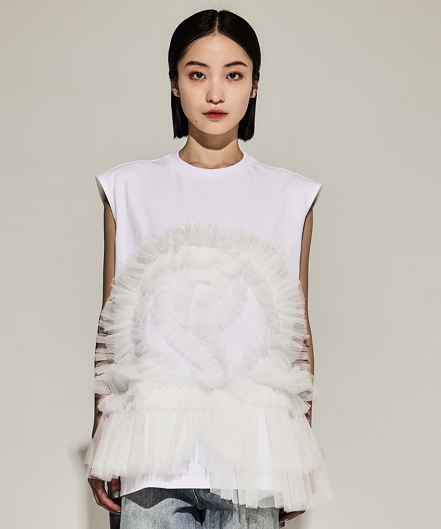 Tulle Sleeveless T-Shirt VIVIANO