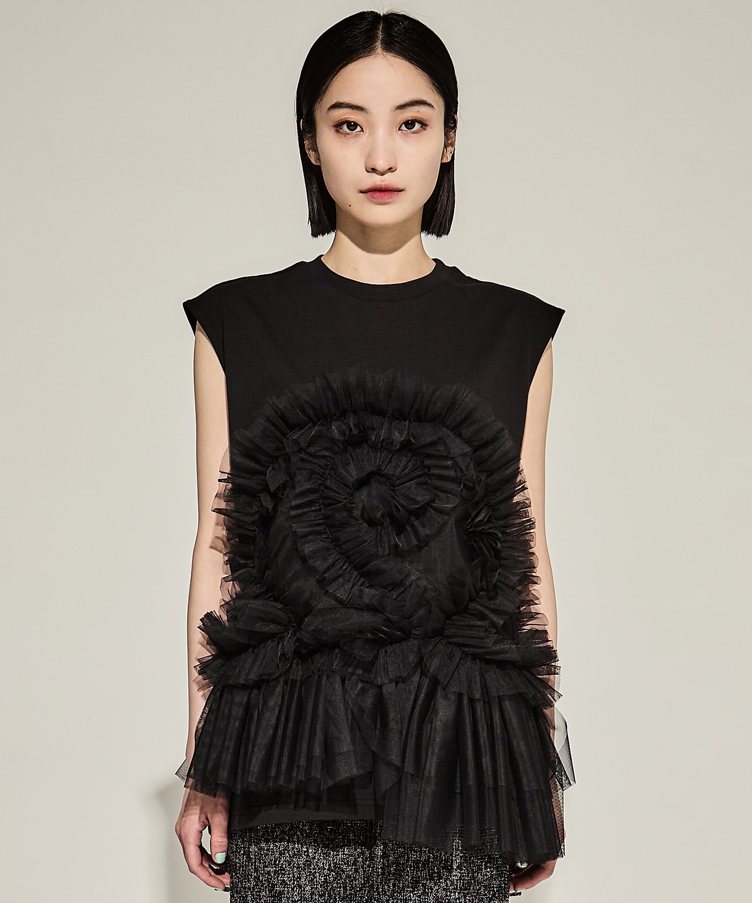 Tulle Sleeveless T-Shirt VIVIANO