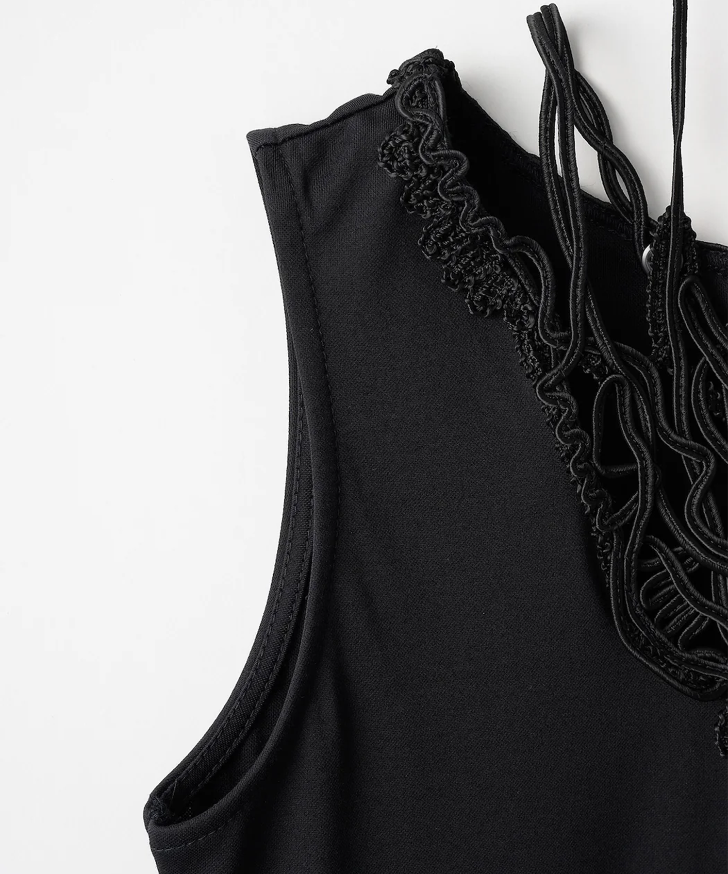 Vine embroidered jersey tank tops MURRAL