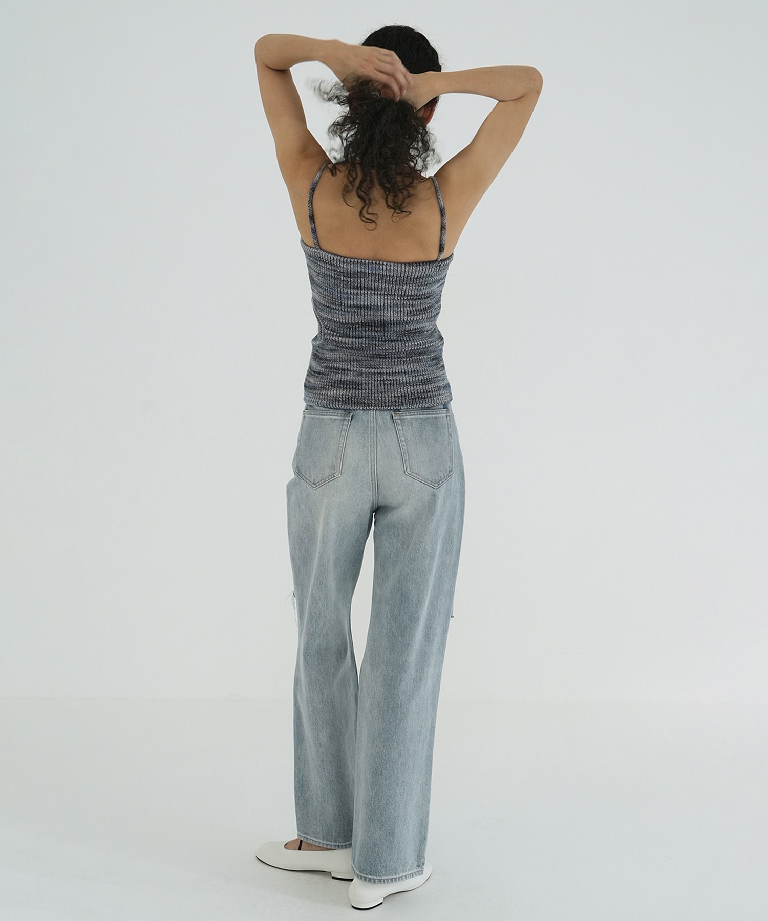 SLASH CUT DENIM PANTS CLANE