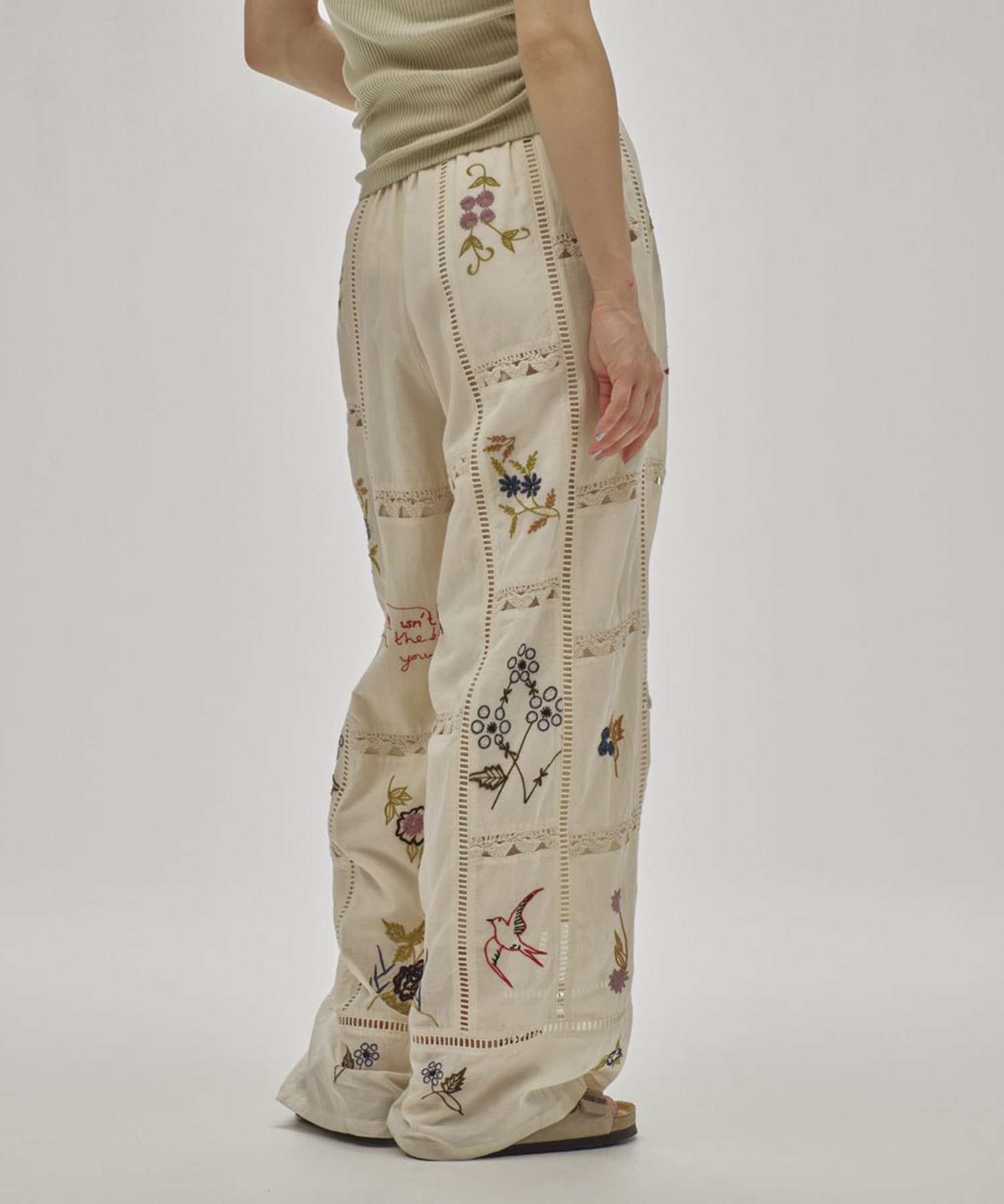 Embroidery Patchwork Trousers TODAYFUL