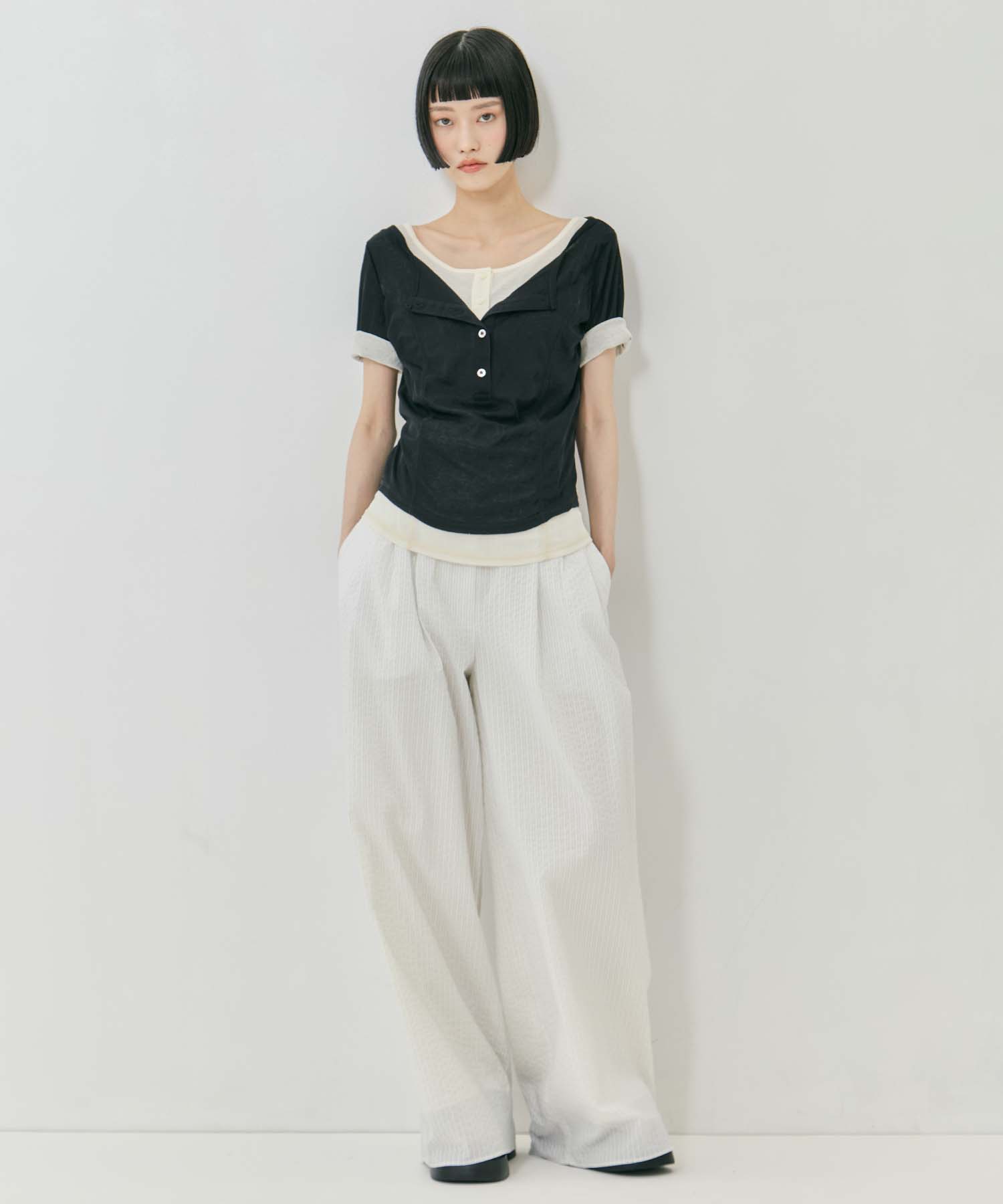 Seersucker Flare Pants STUDIOUS