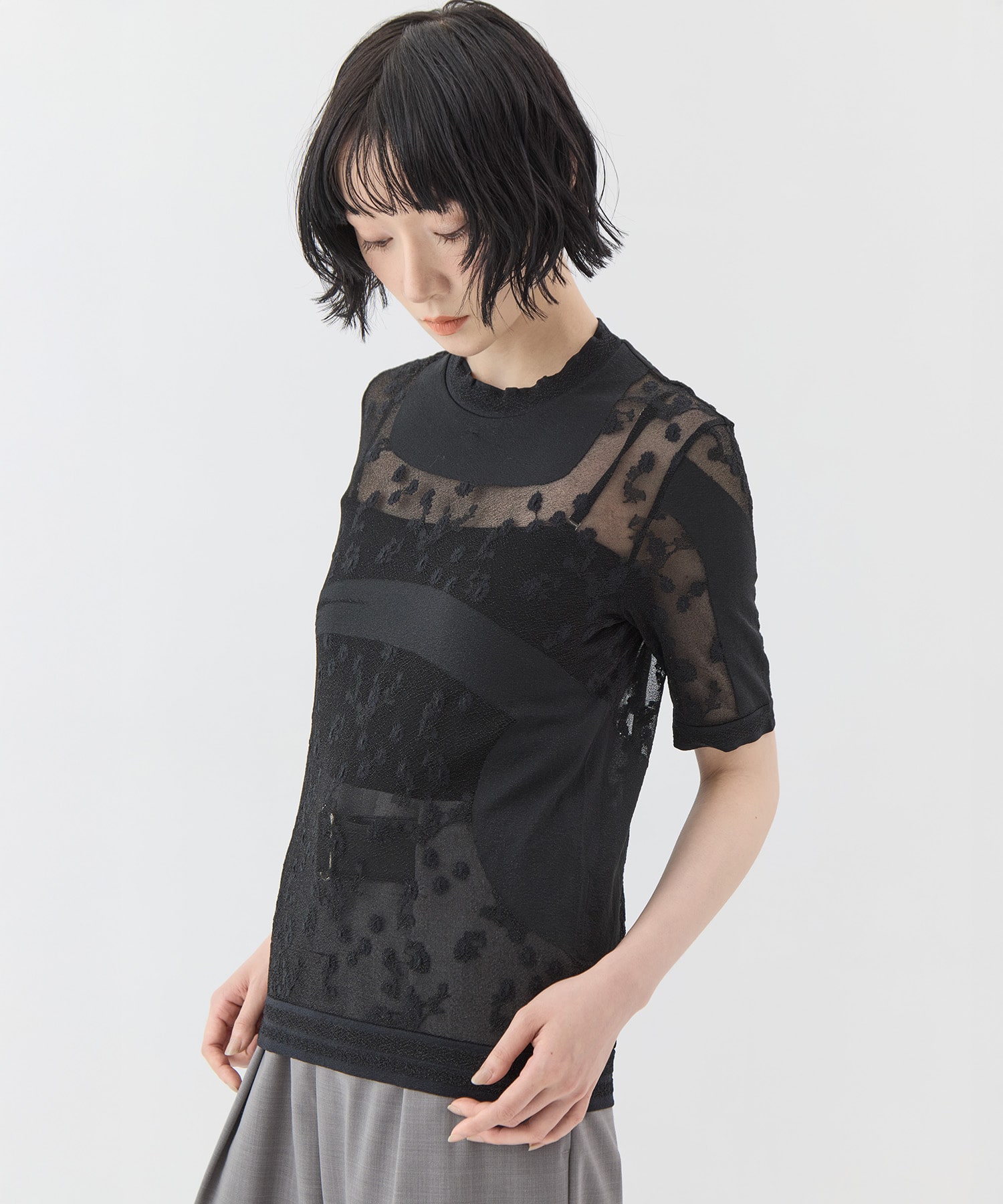 Knitted Crew Neck Top Mame Kurogouchi