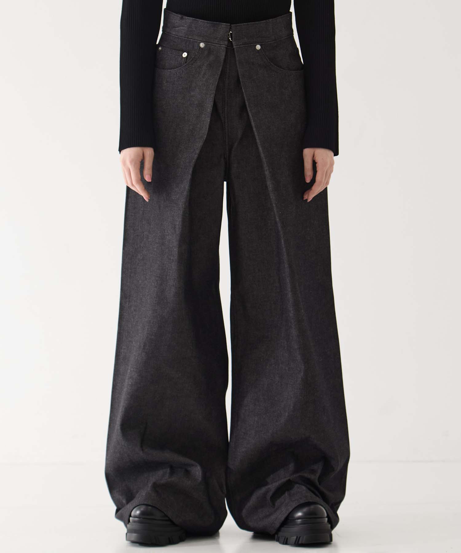 RIGID DENIM WIDE PANTS (SHORT LENGTH) JOHN LAWRENCE SULLIVAN