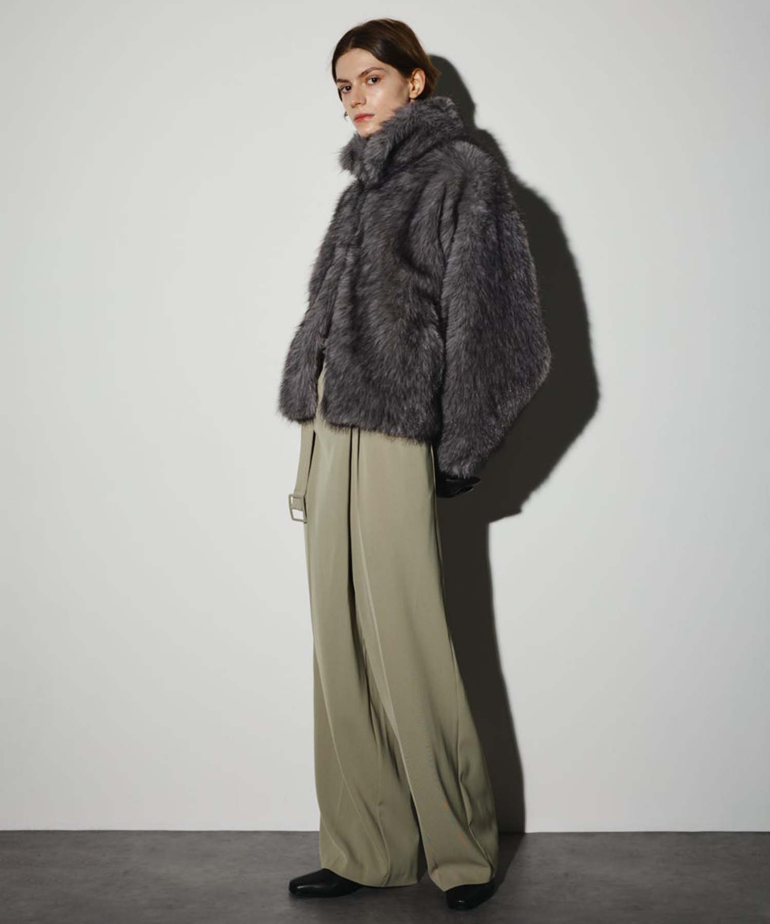 High collar faux fur jacket RIM.ARK