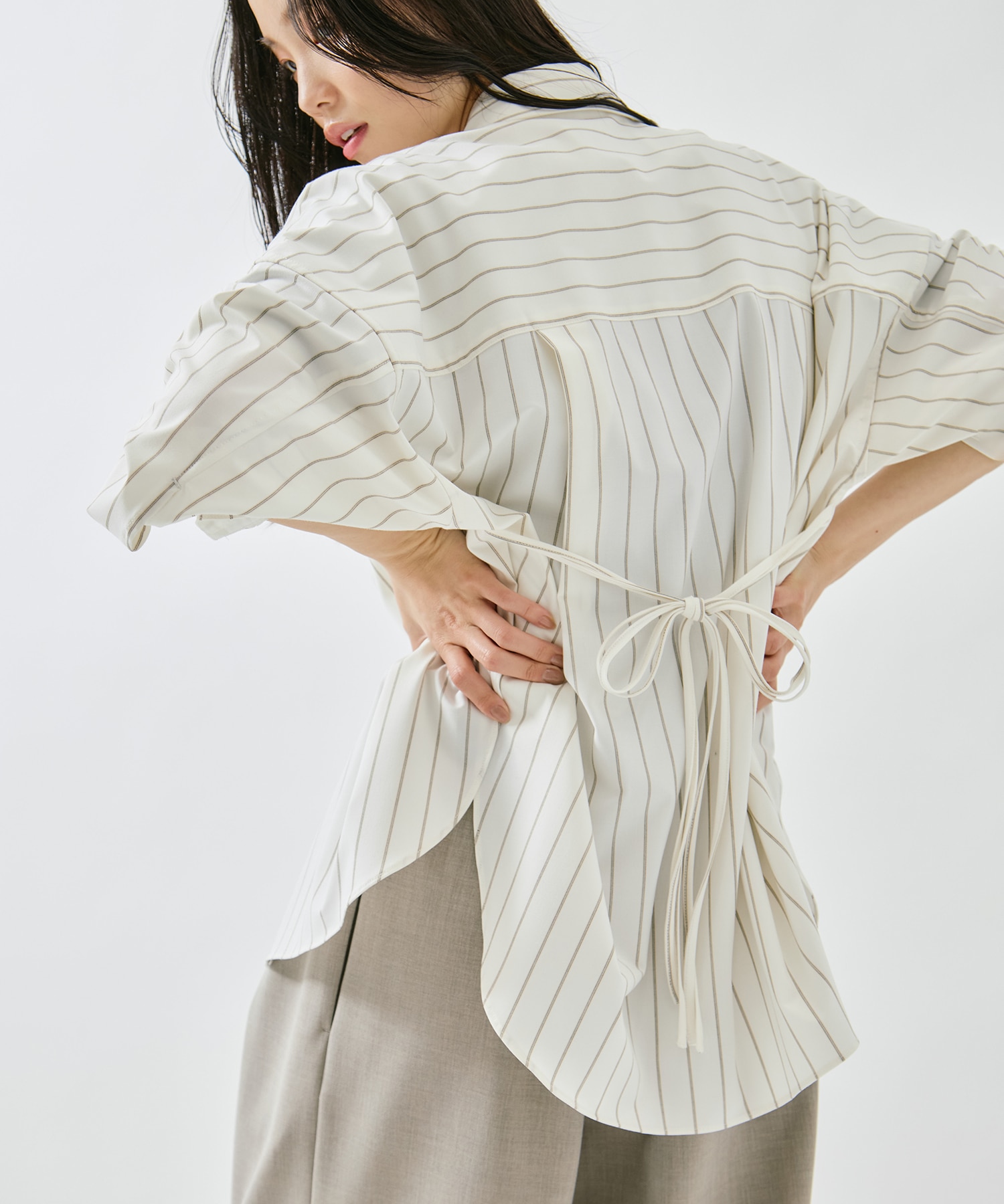 Wide Stripe 2way Shirt STUDIOUS