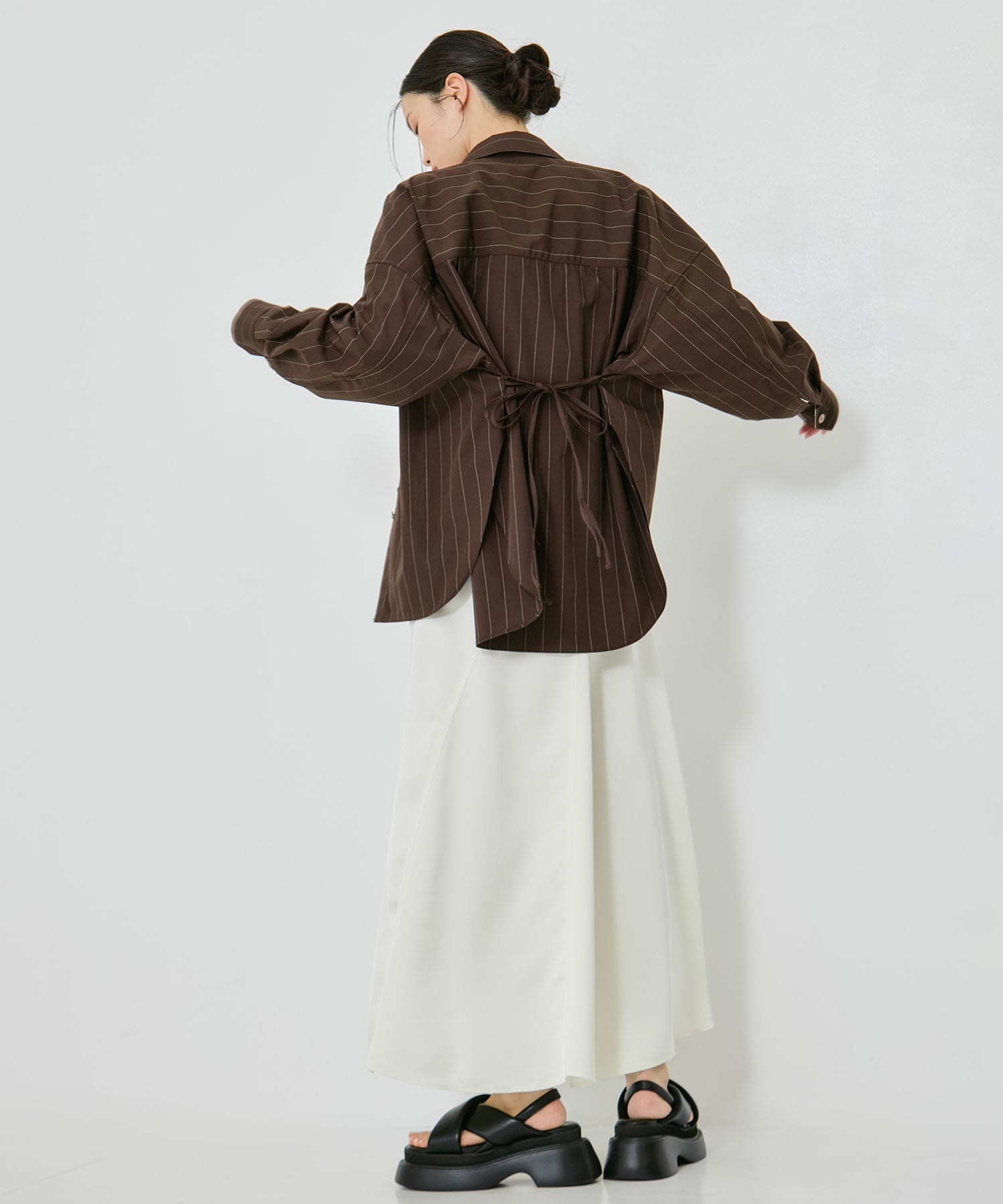 Wide Stripe 2way Shirt STUDIOUS