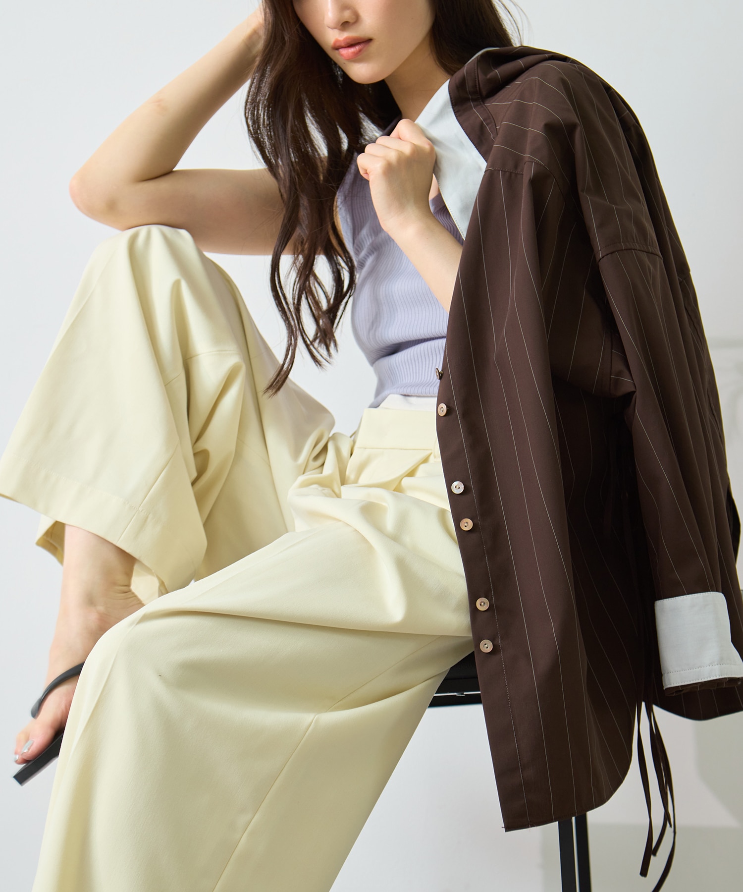 Wide Stripe 2way Shirt STUDIOUS