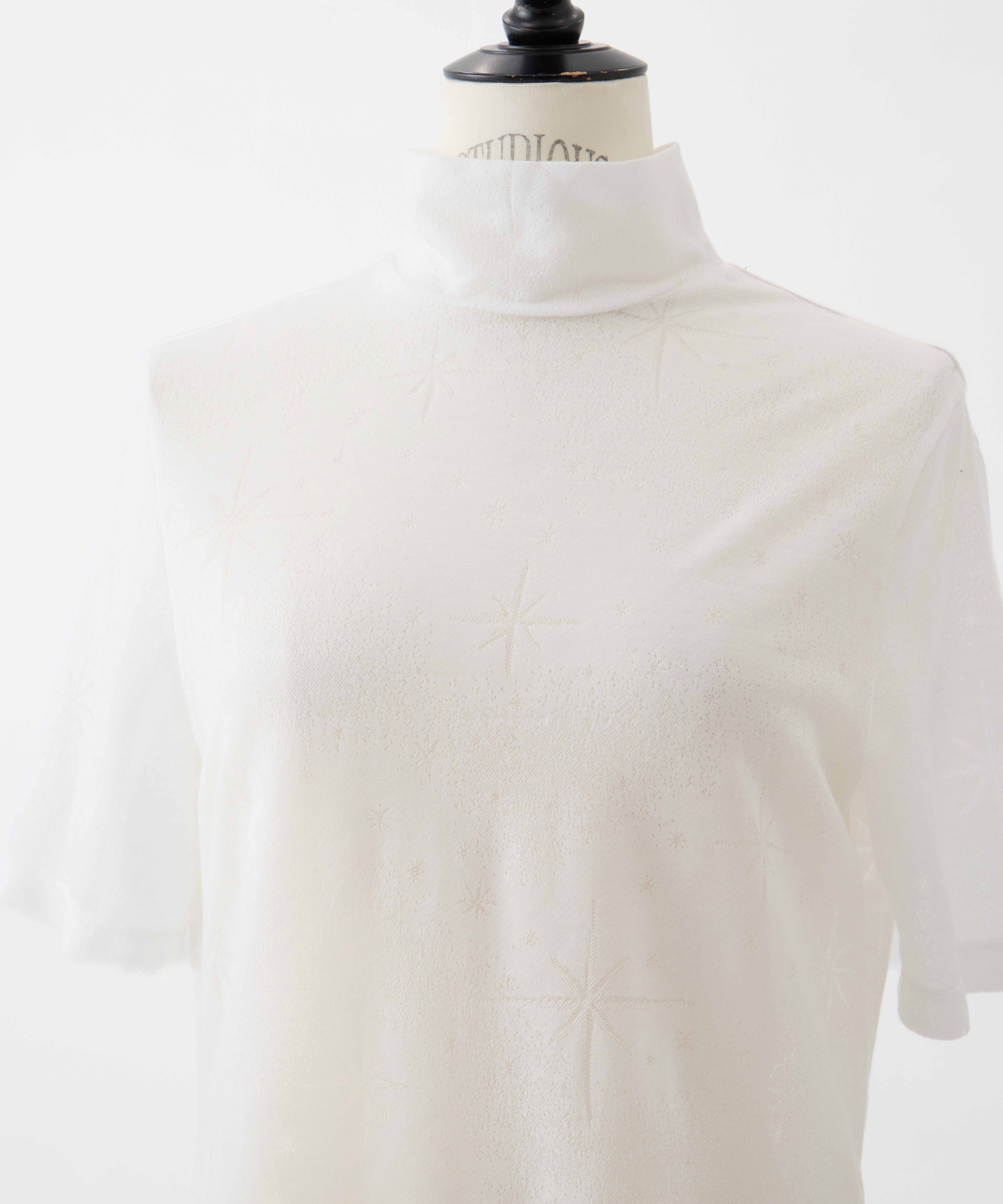 Starry Jersey Short Sleeve Sheer Top Mame Kurogouchi